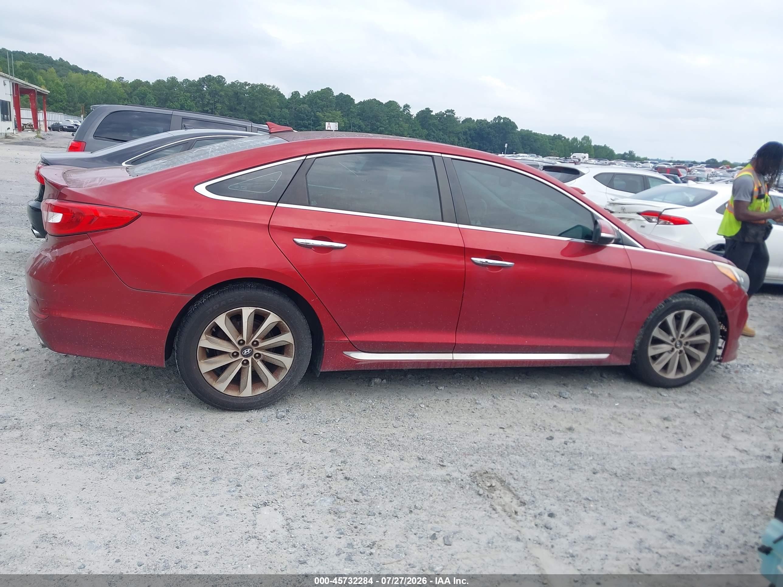 2015 Hyundai Sonata Sport Burgundy vin: 5NPE34AF1FH096885