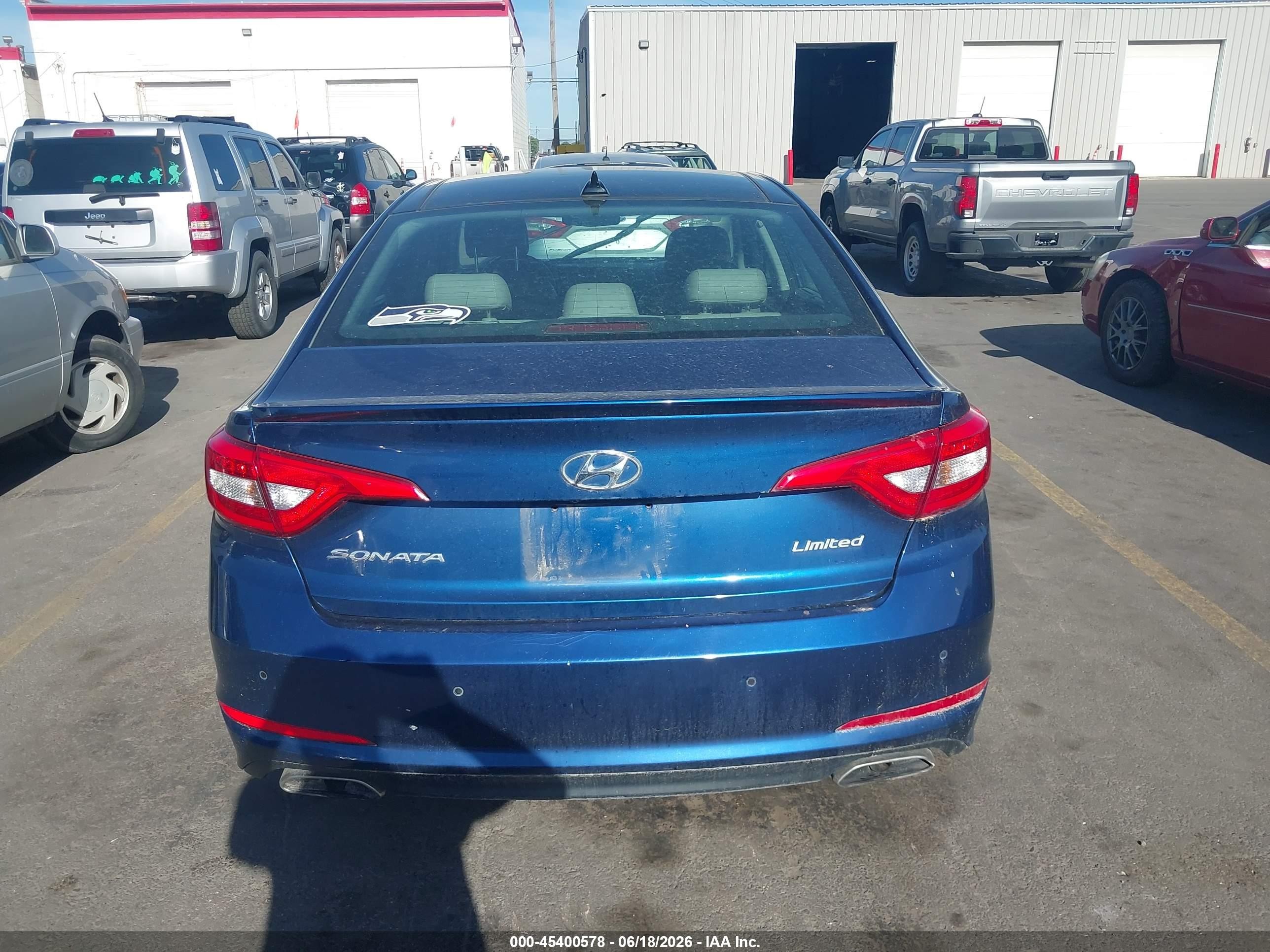 2015 Hyundai Sonata Limited Blue vin: 5NPE34AF1FH105780