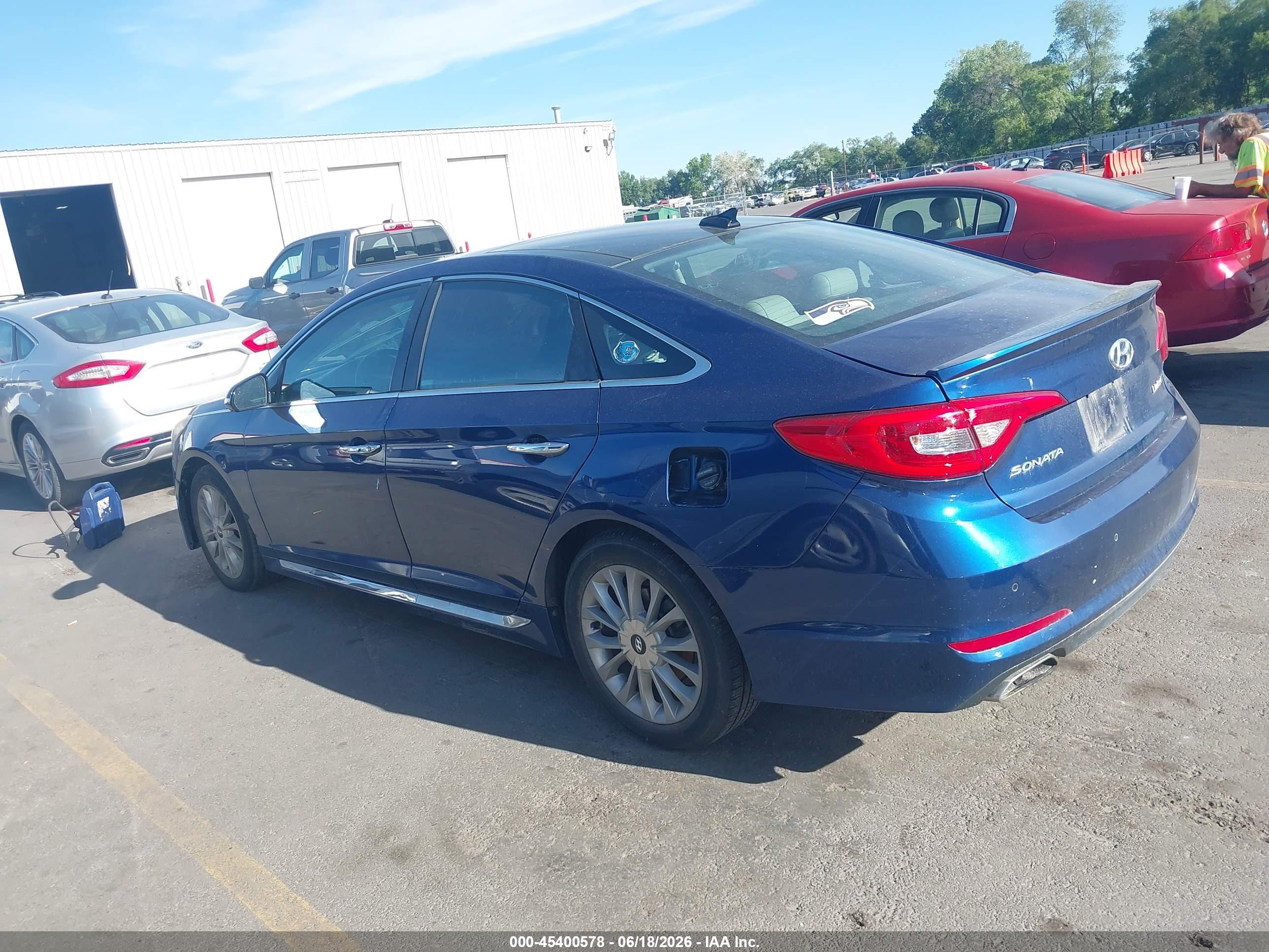 2015 Hyundai Sonata Limited Blue vin: 5NPE34AF1FH105780