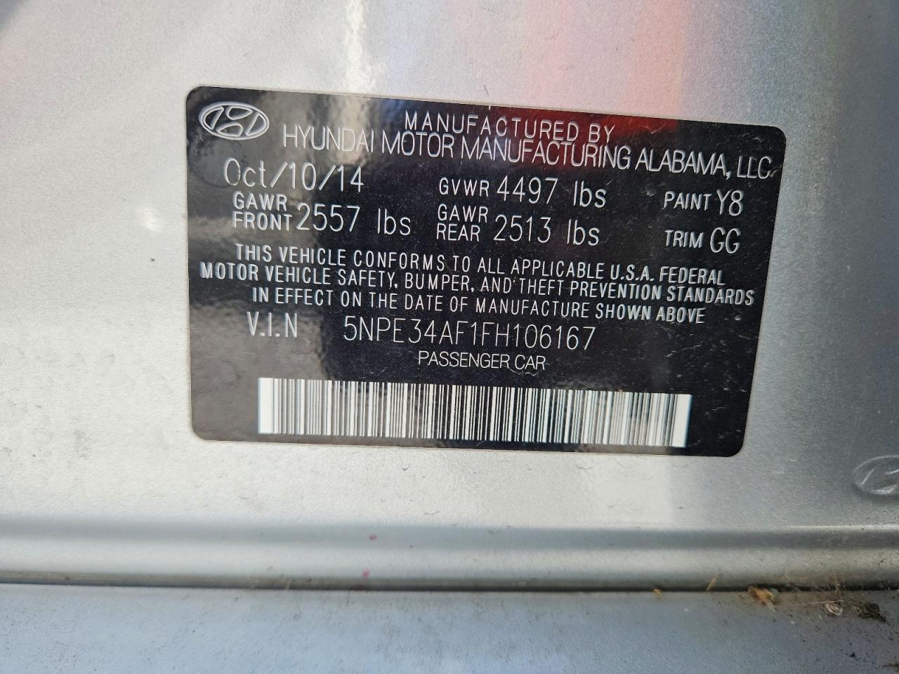 2015 Hyundai Sonata Sport Silver vin: 5NPE34AF1FH106167