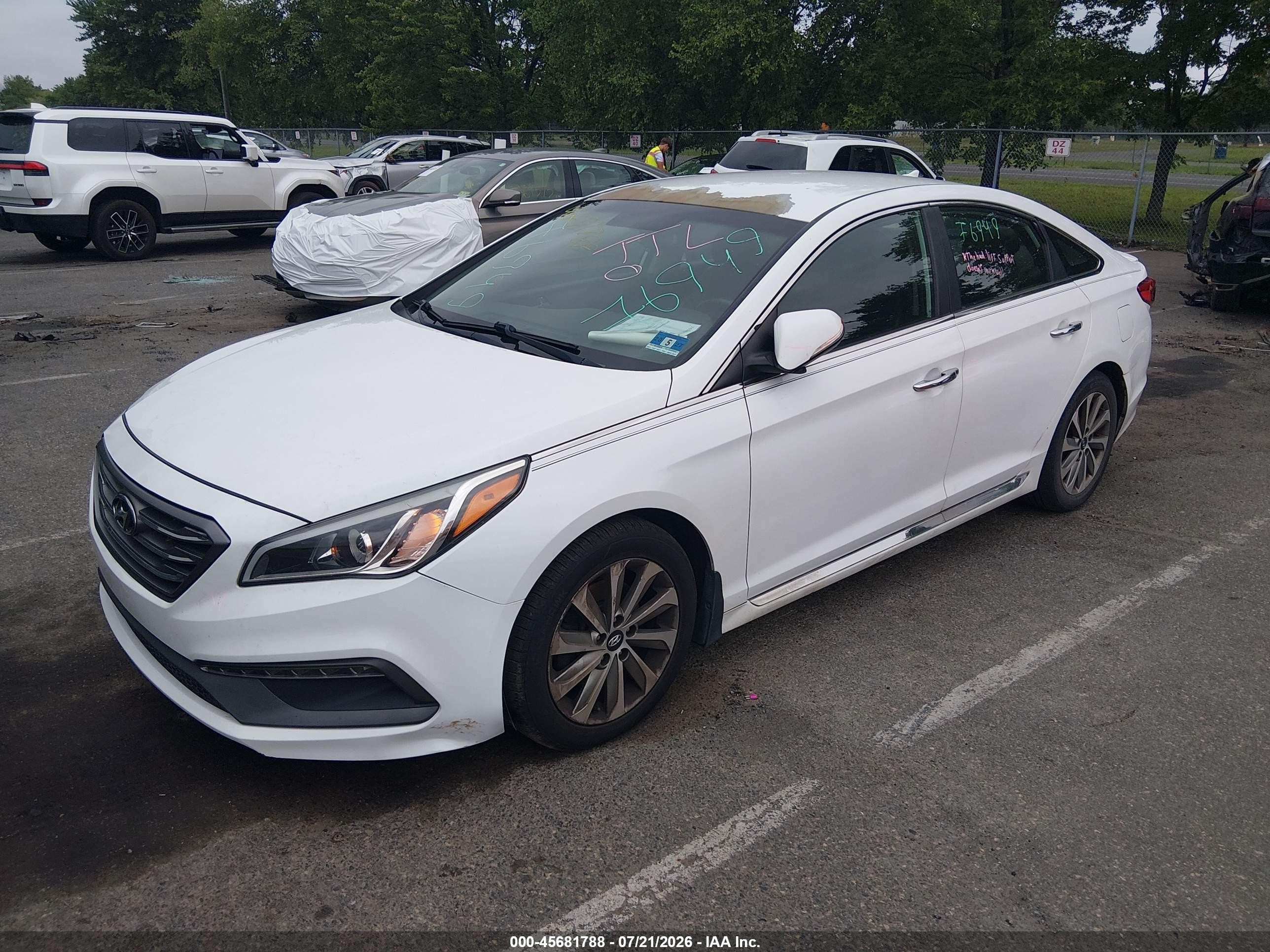 2015 Hyundai Sonata Sport White vin: 5NPE34AF1FH209783
