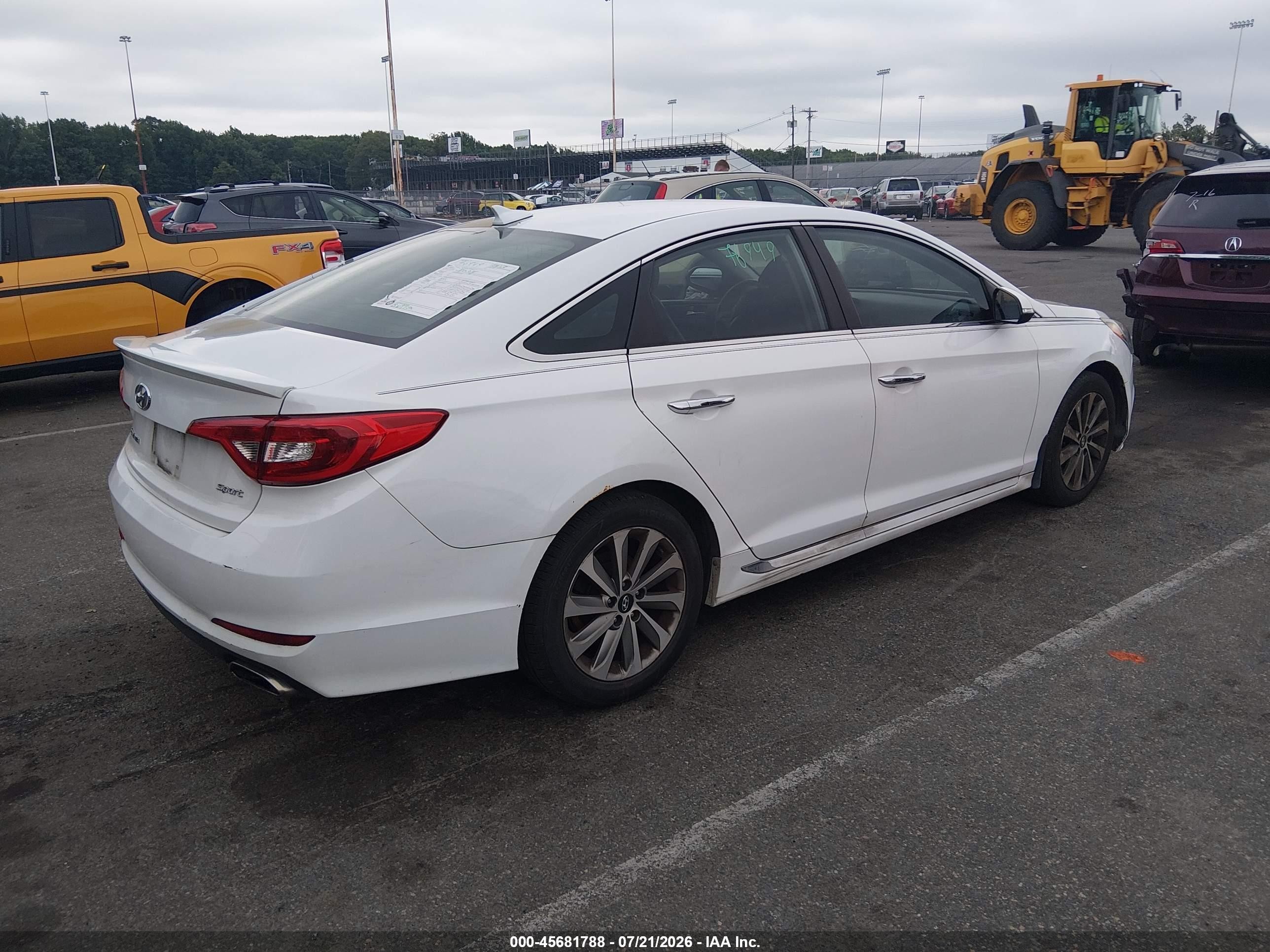 2015 Hyundai Sonata Sport White vin: 5NPE34AF1FH209783