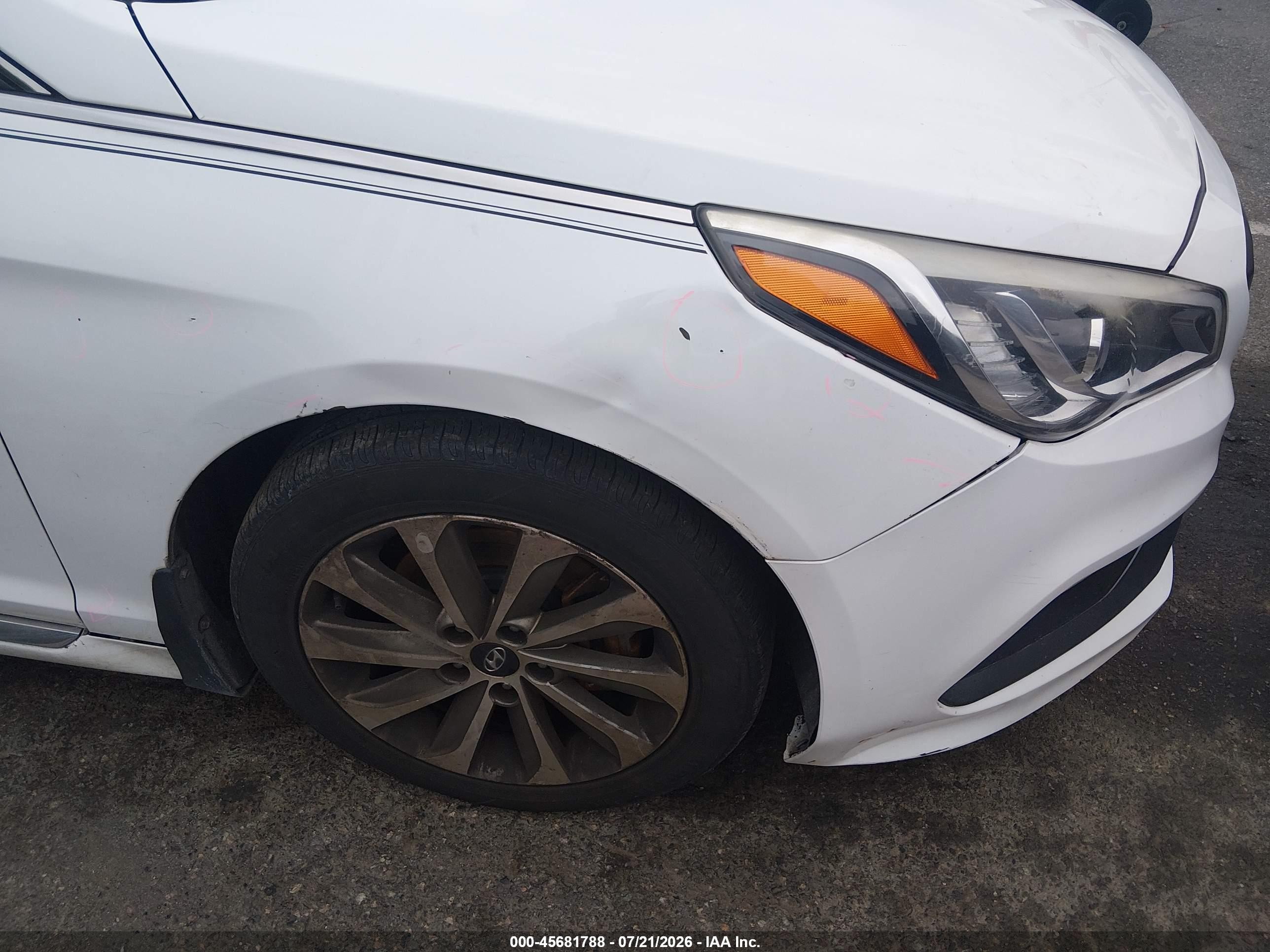 2015 Hyundai Sonata Sport White vin: 5NPE34AF1FH209783