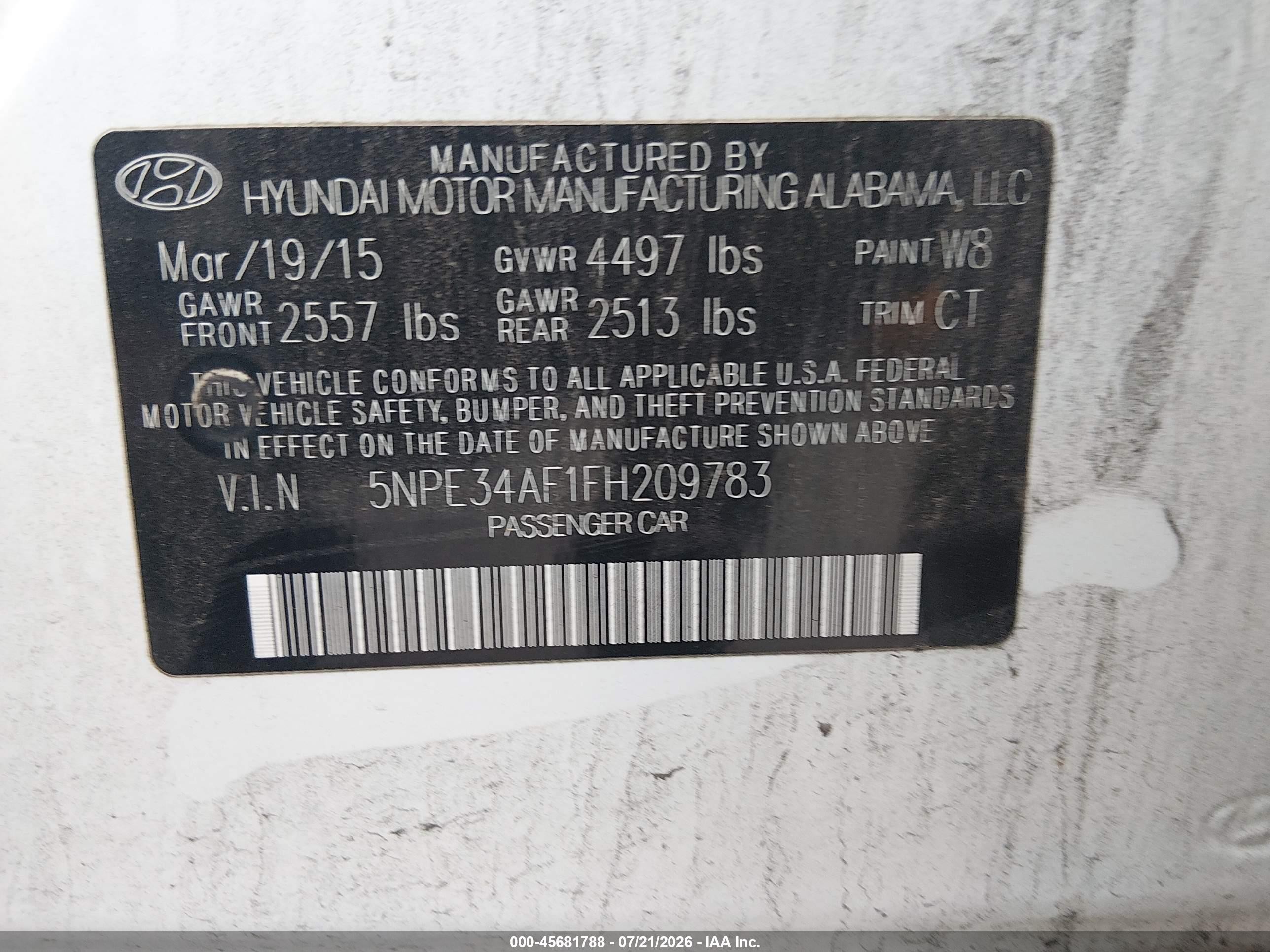 2015 Hyundai Sonata Sport White vin: 5NPE34AF1FH209783