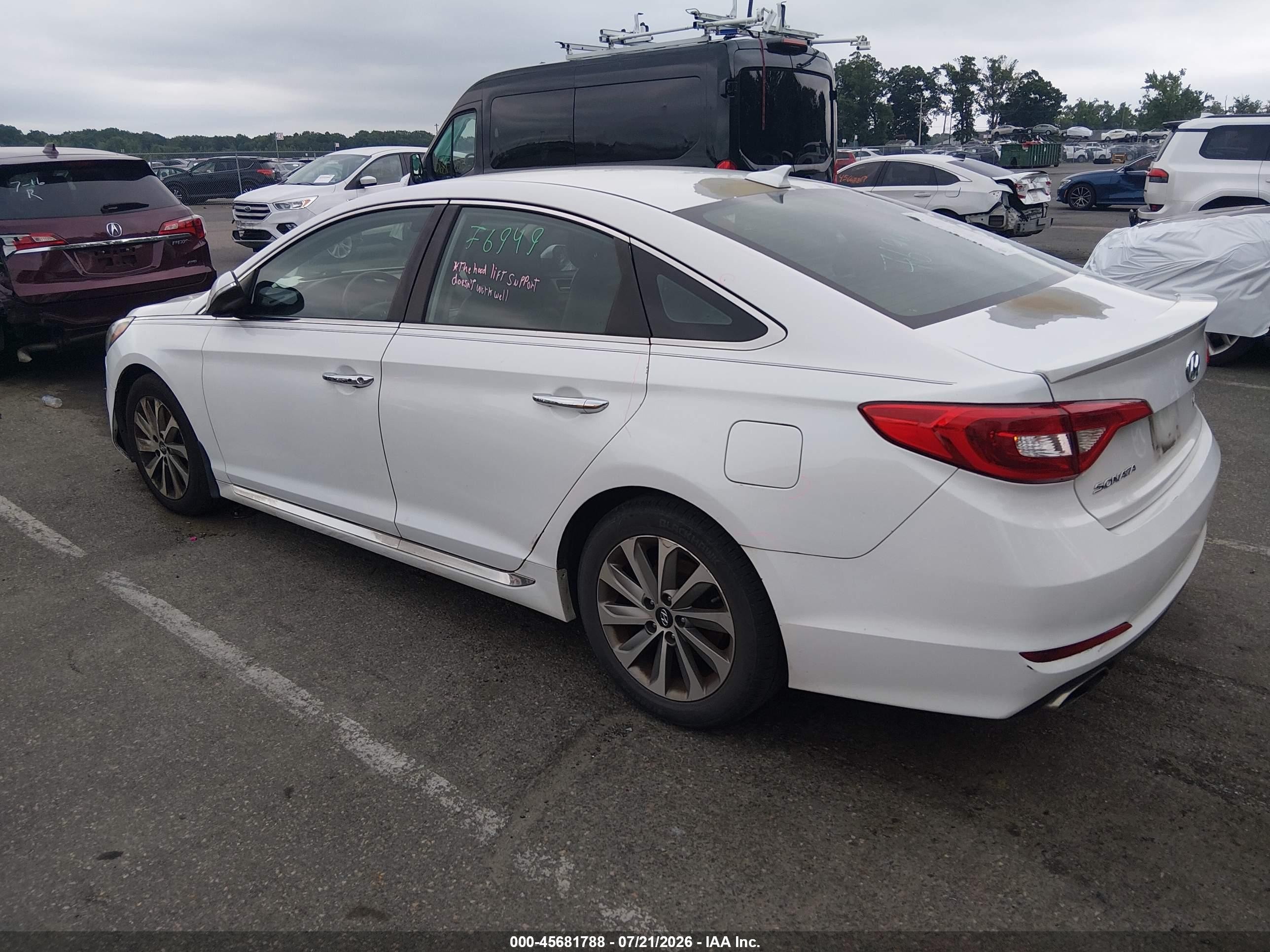 2015 Hyundai Sonata Sport White vin: 5NPE34AF1FH209783