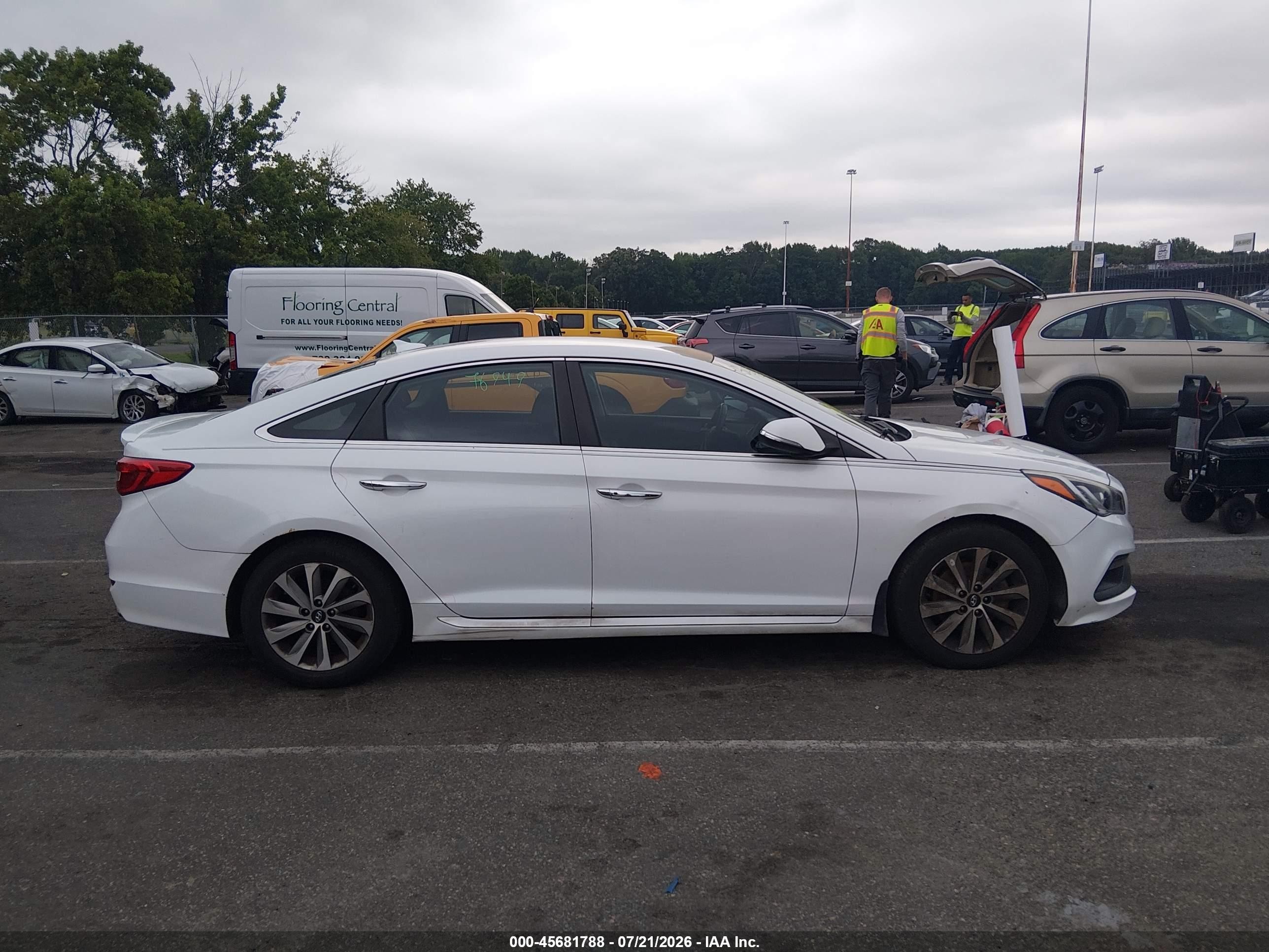 2015 Hyundai Sonata Sport White vin: 5NPE34AF1FH209783