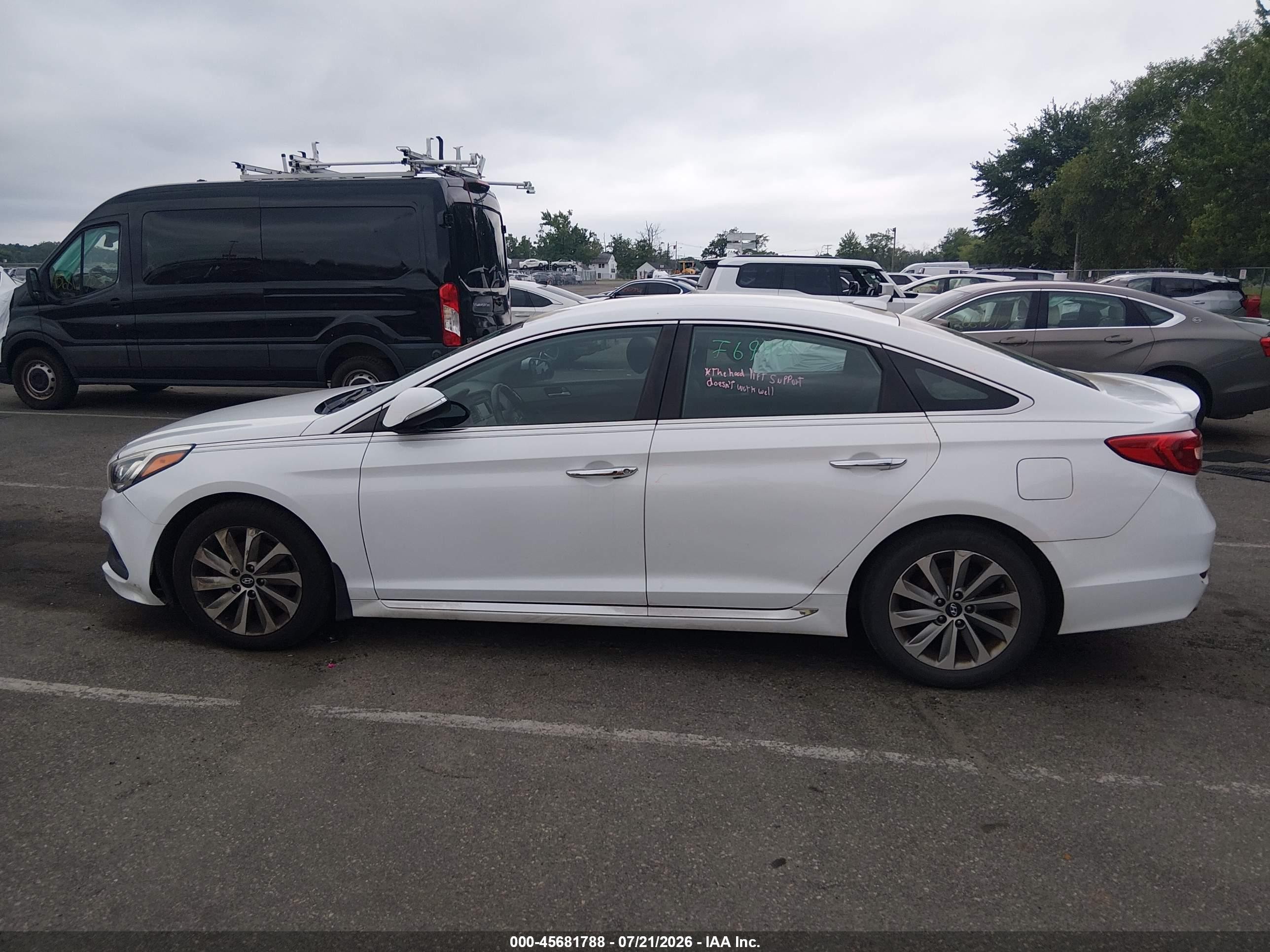 2015 Hyundai Sonata Sport White vin: 5NPE34AF1FH209783