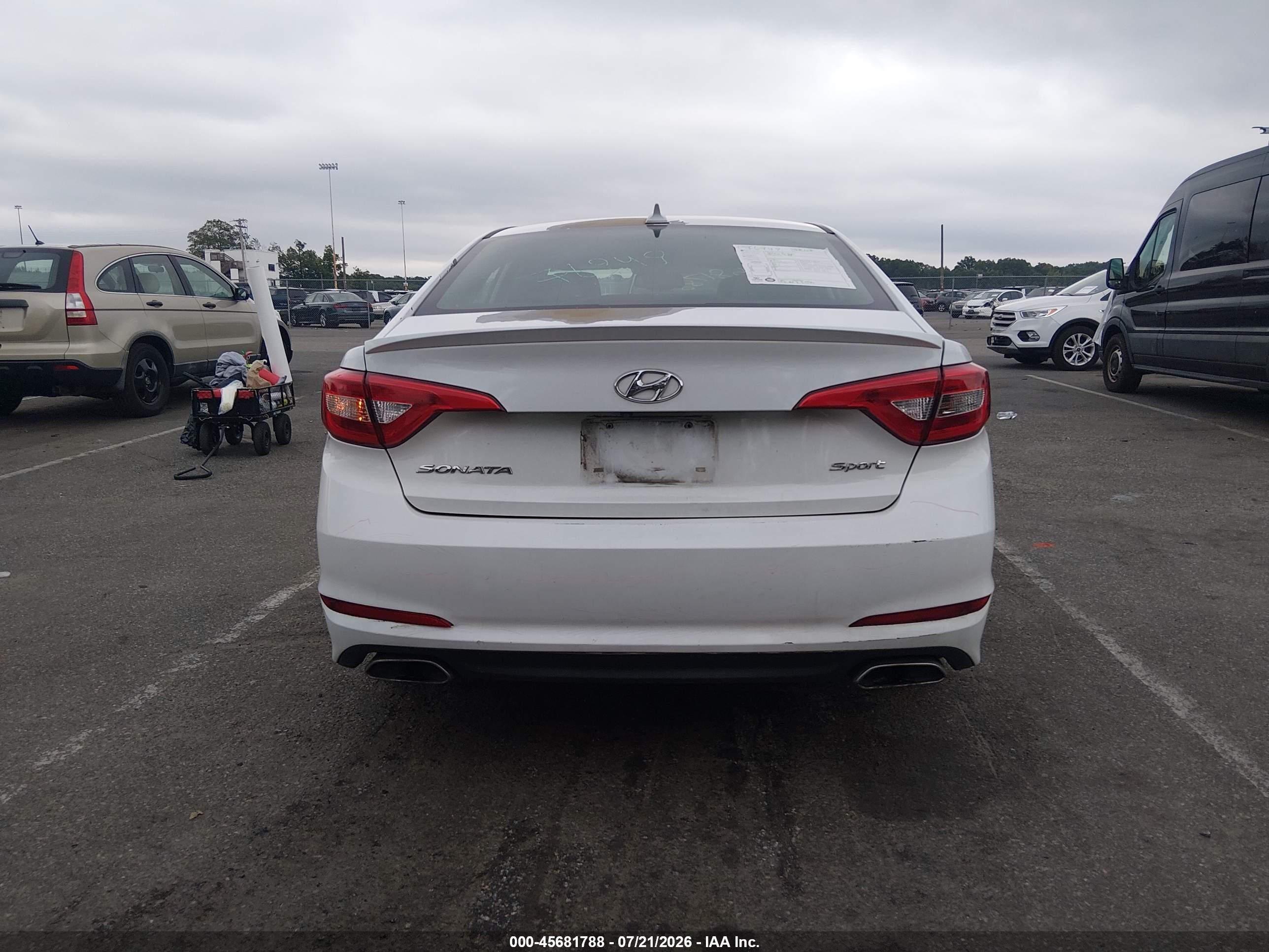 2015 Hyundai Sonata Sport White vin: 5NPE34AF1FH209783
