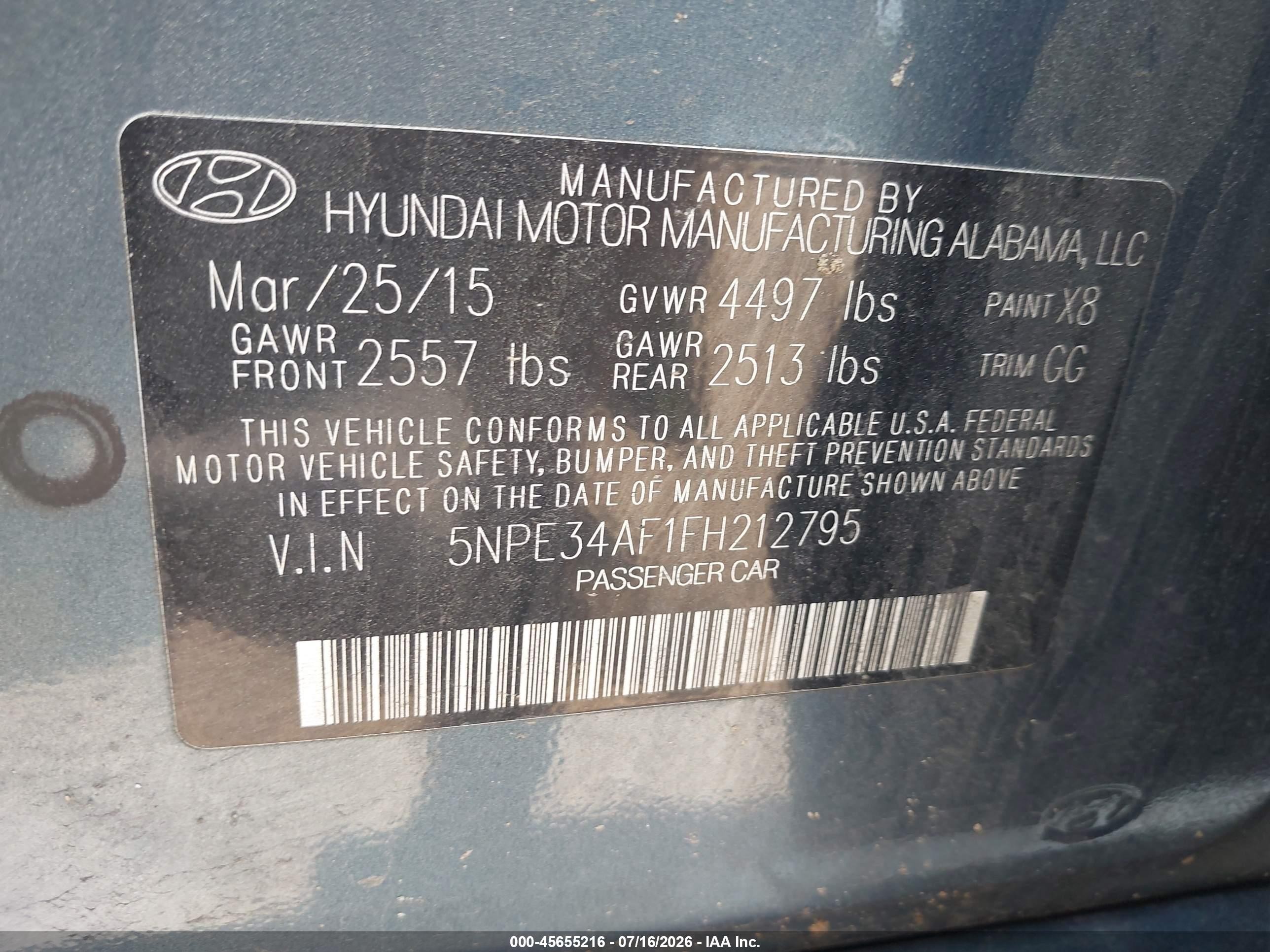 2015 Hyundai Sonata Sport Blue vin: 5NPE34AF1FH212795