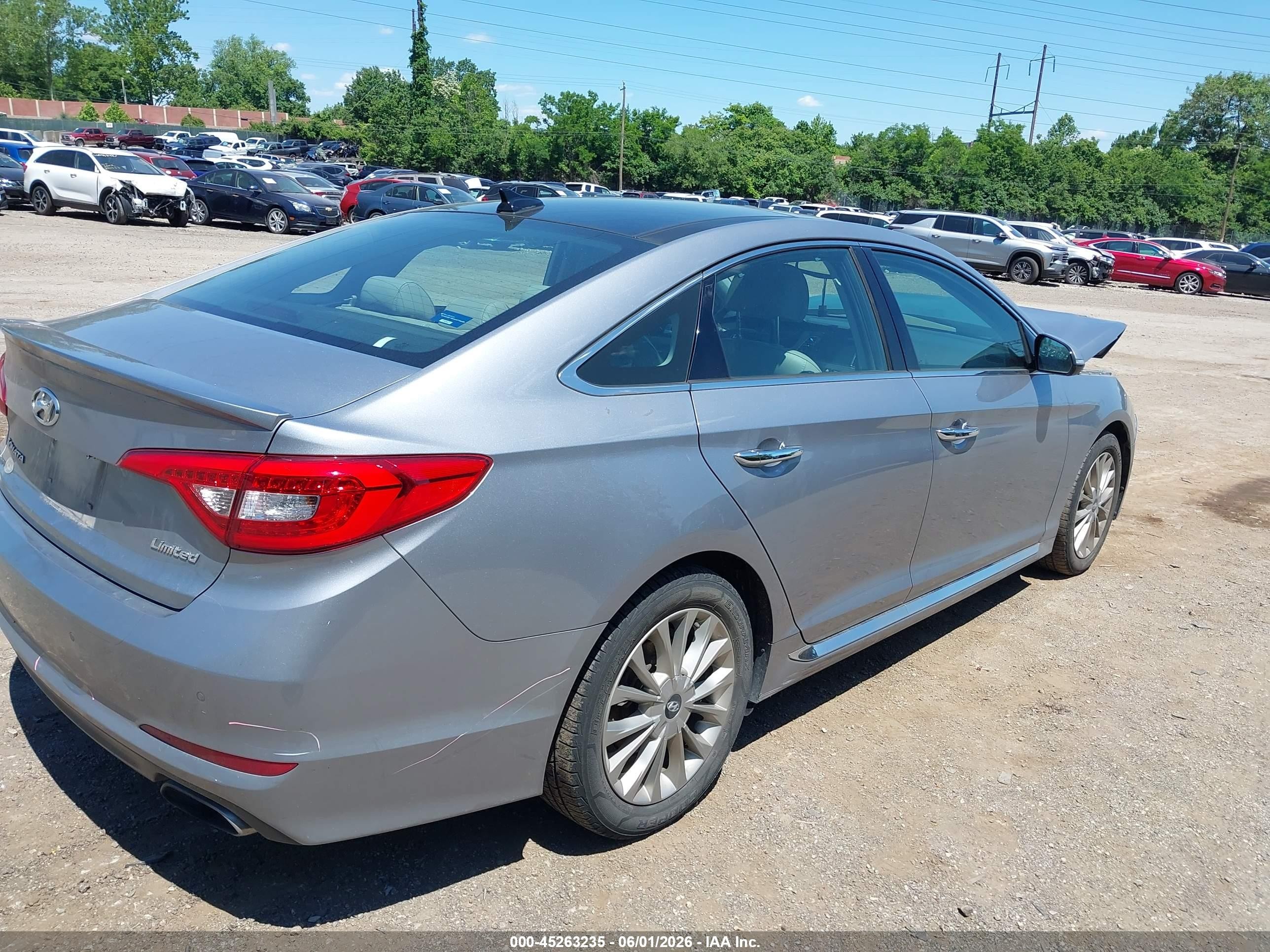 2015 Hyundai Sonata Limited Silver vin: 5NPE34AF1FH213459