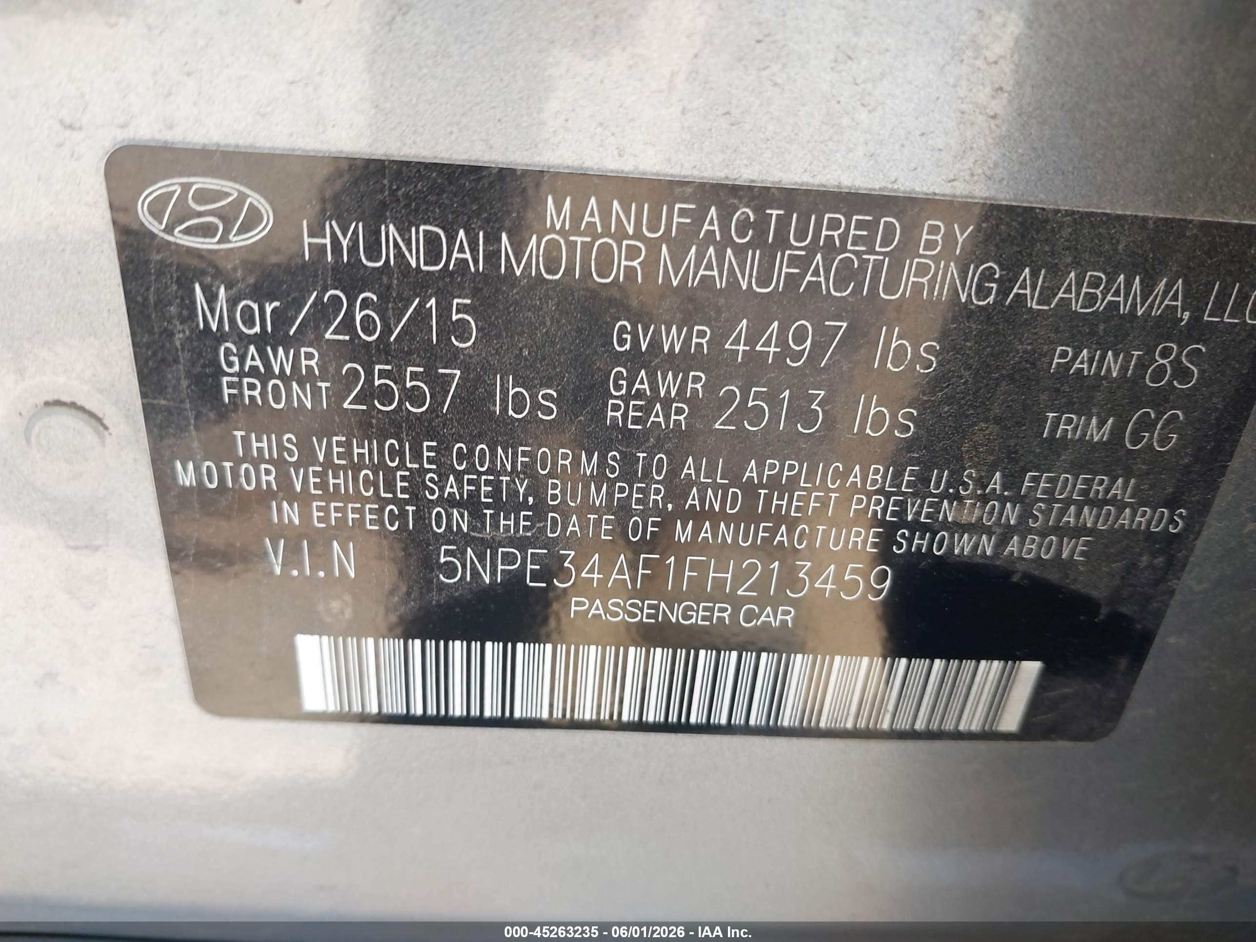 2015 Hyundai Sonata Limited Silver vin: 5NPE34AF1FH213459