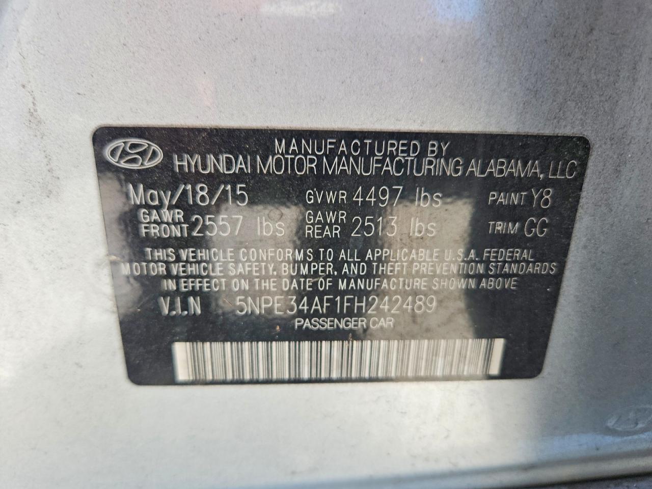 2015 Hyundai Sonata Limited Silver vin: 5NPE34AF1FH242489