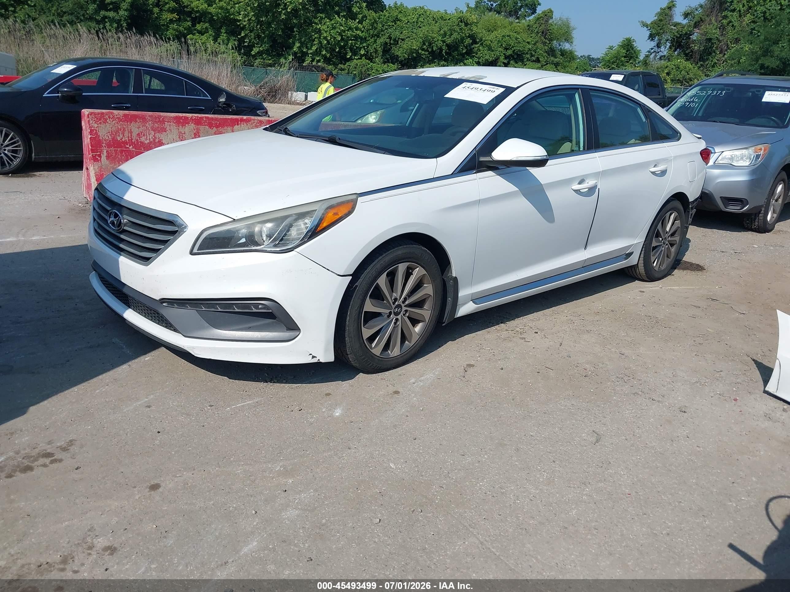 2015 Hyundai Sonata Sport White vin: 5NPE34AF1FH247515