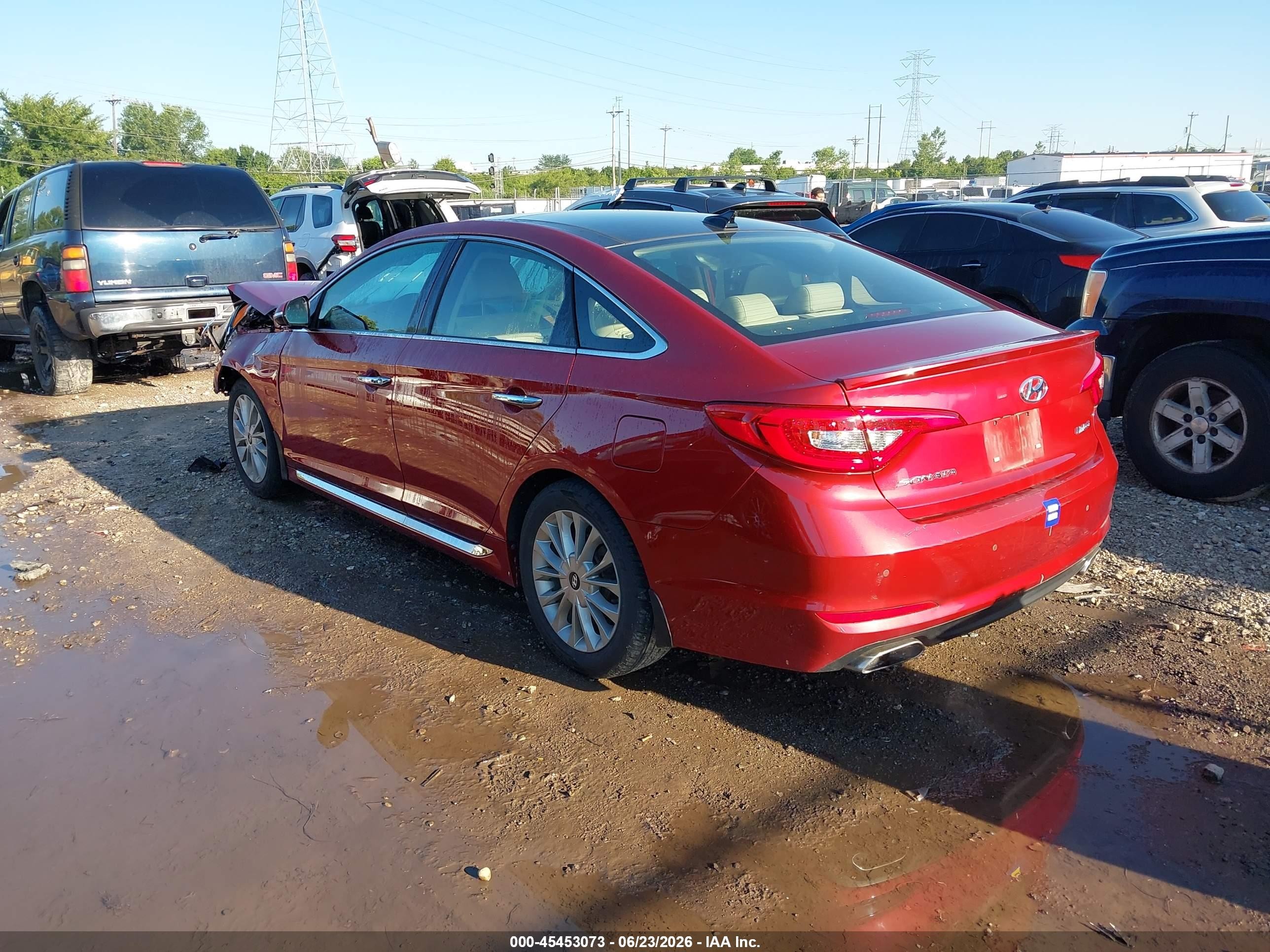 2015 Hyundai Sonata Limited Red vin: 5NPE34AF1FH252830