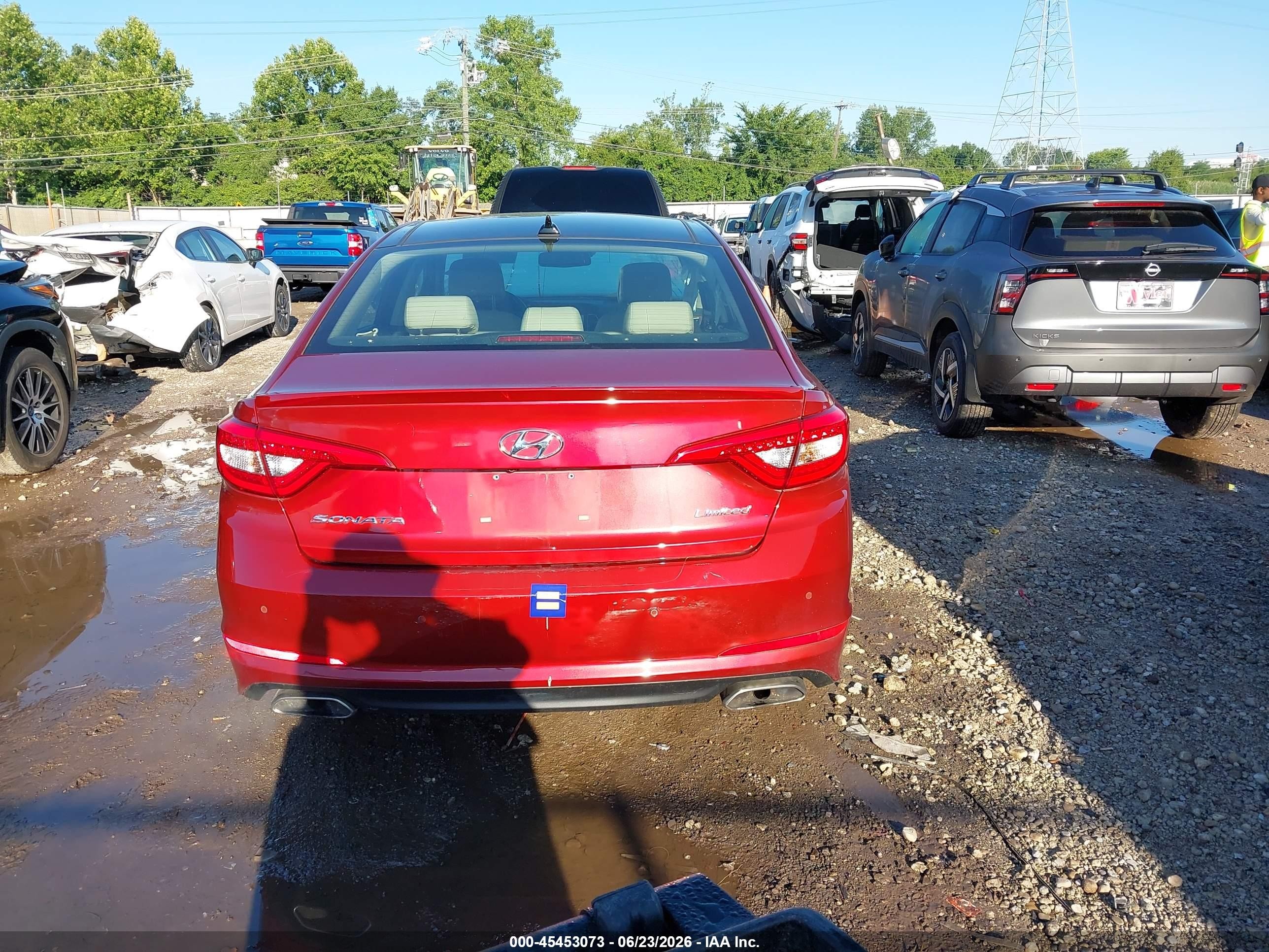 2015 Hyundai Sonata Limited Red vin: 5NPE34AF1FH252830