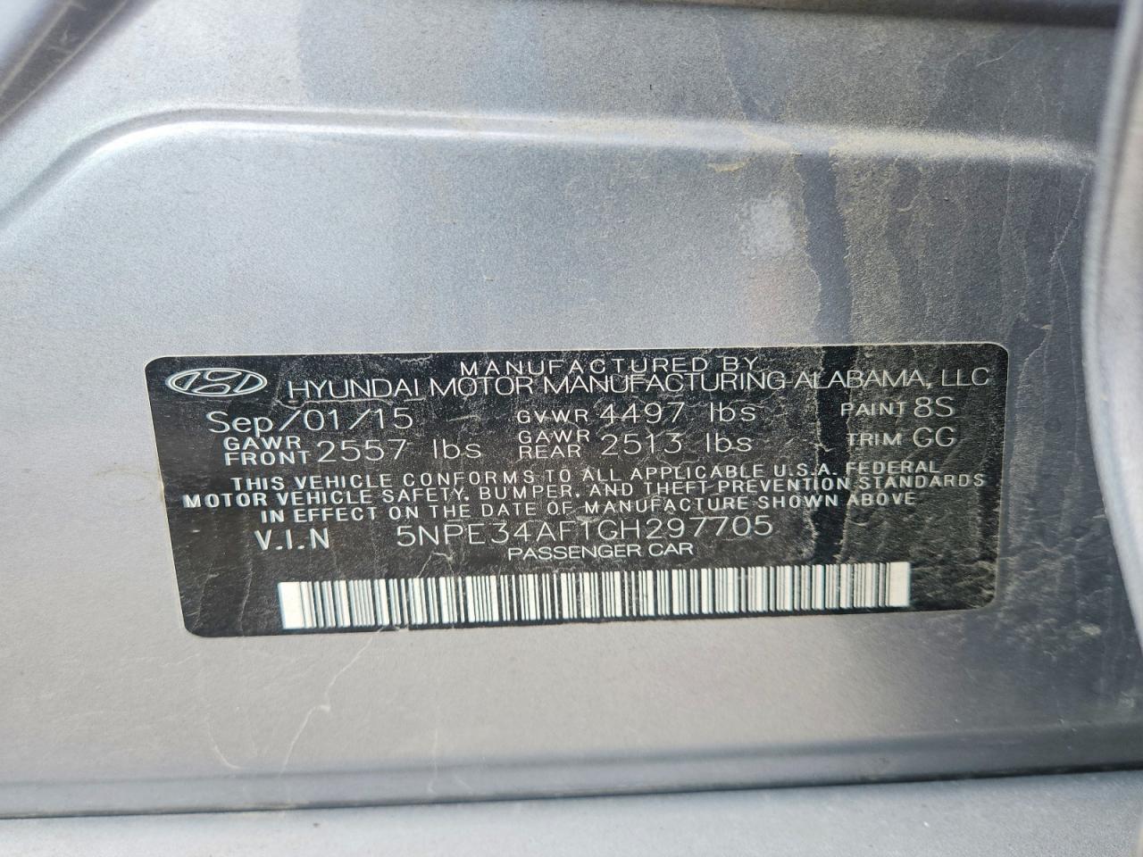 2016 Hyundai Sonata Sport Silver vin: 5NPE34AF1GH297705