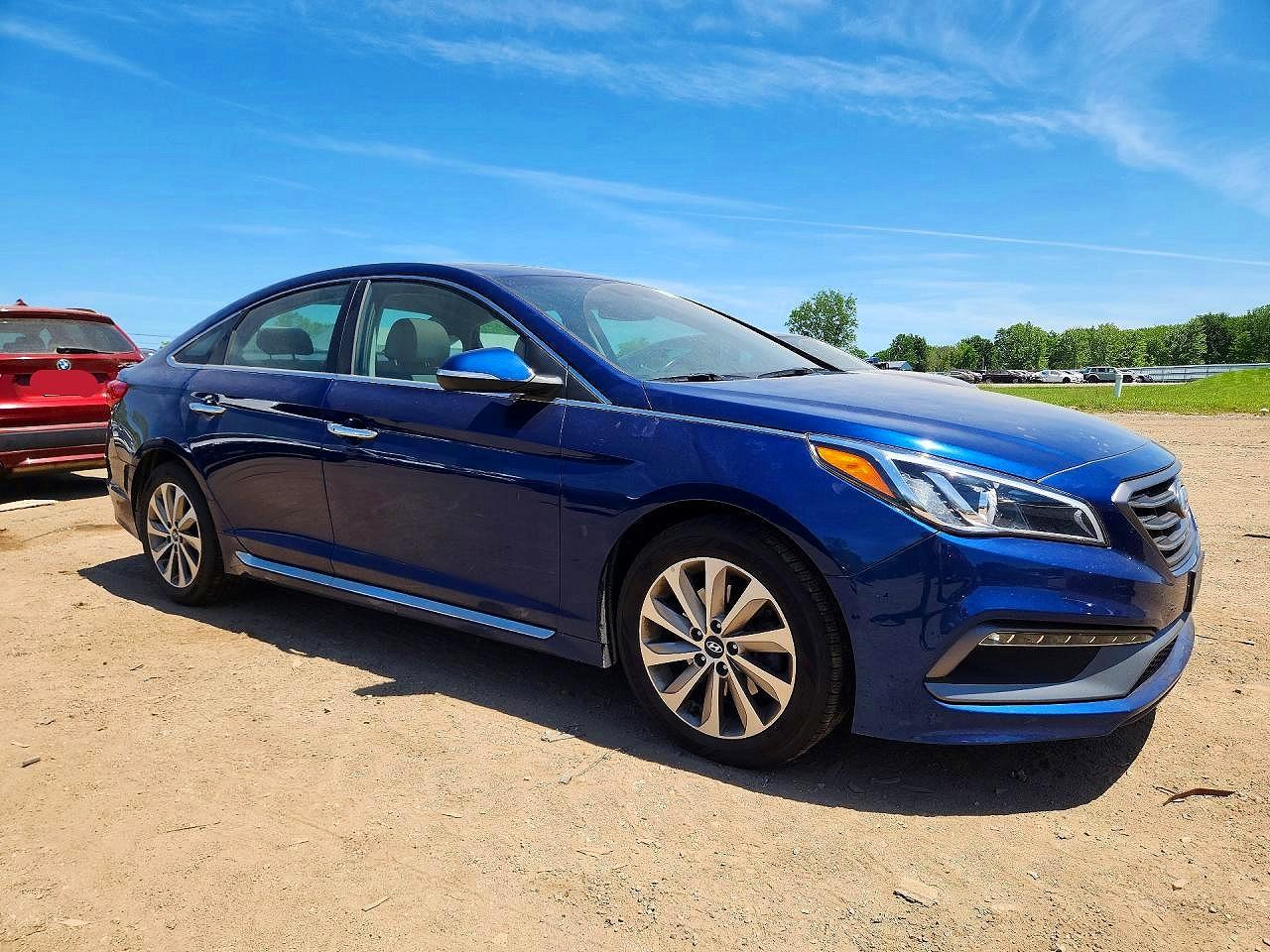 2017 Hyundai Sonata Sport Синий vin: 5NPE34AF1HH584723