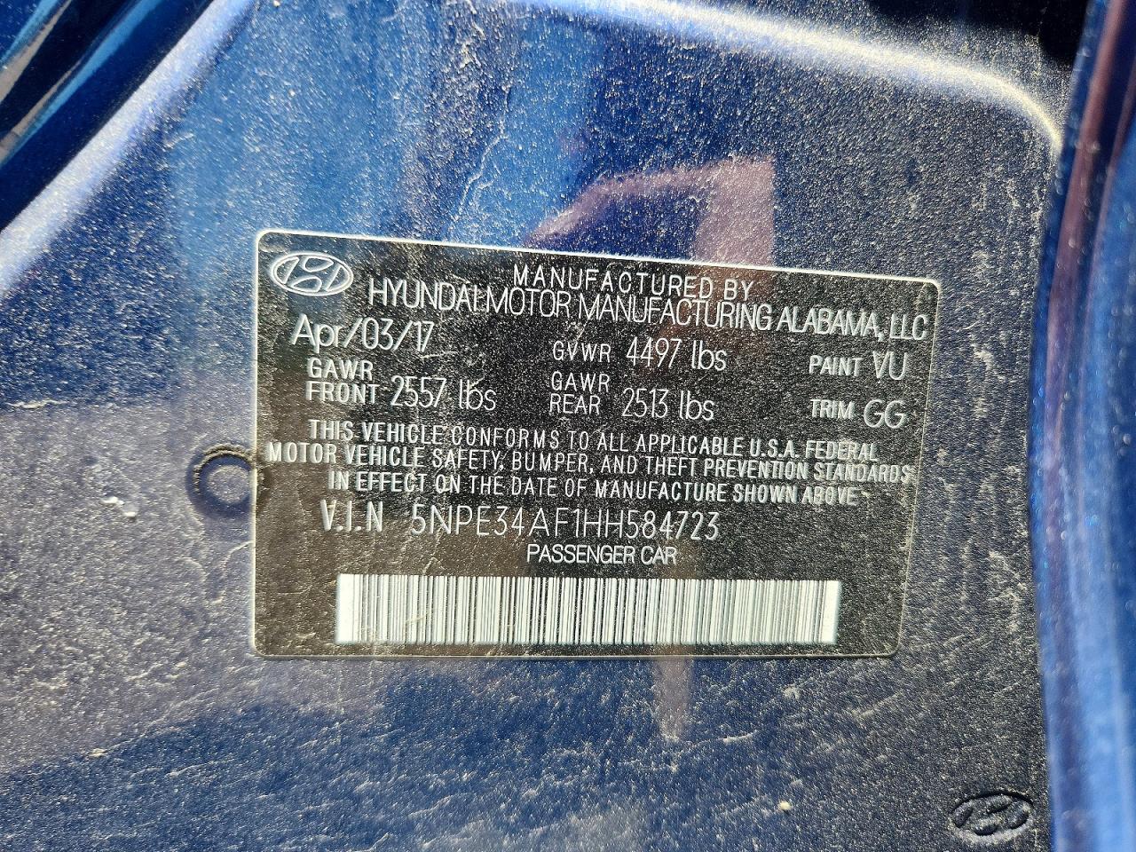 2017 Hyundai Sonata Sport Синий vin: 5NPE34AF1HH584723