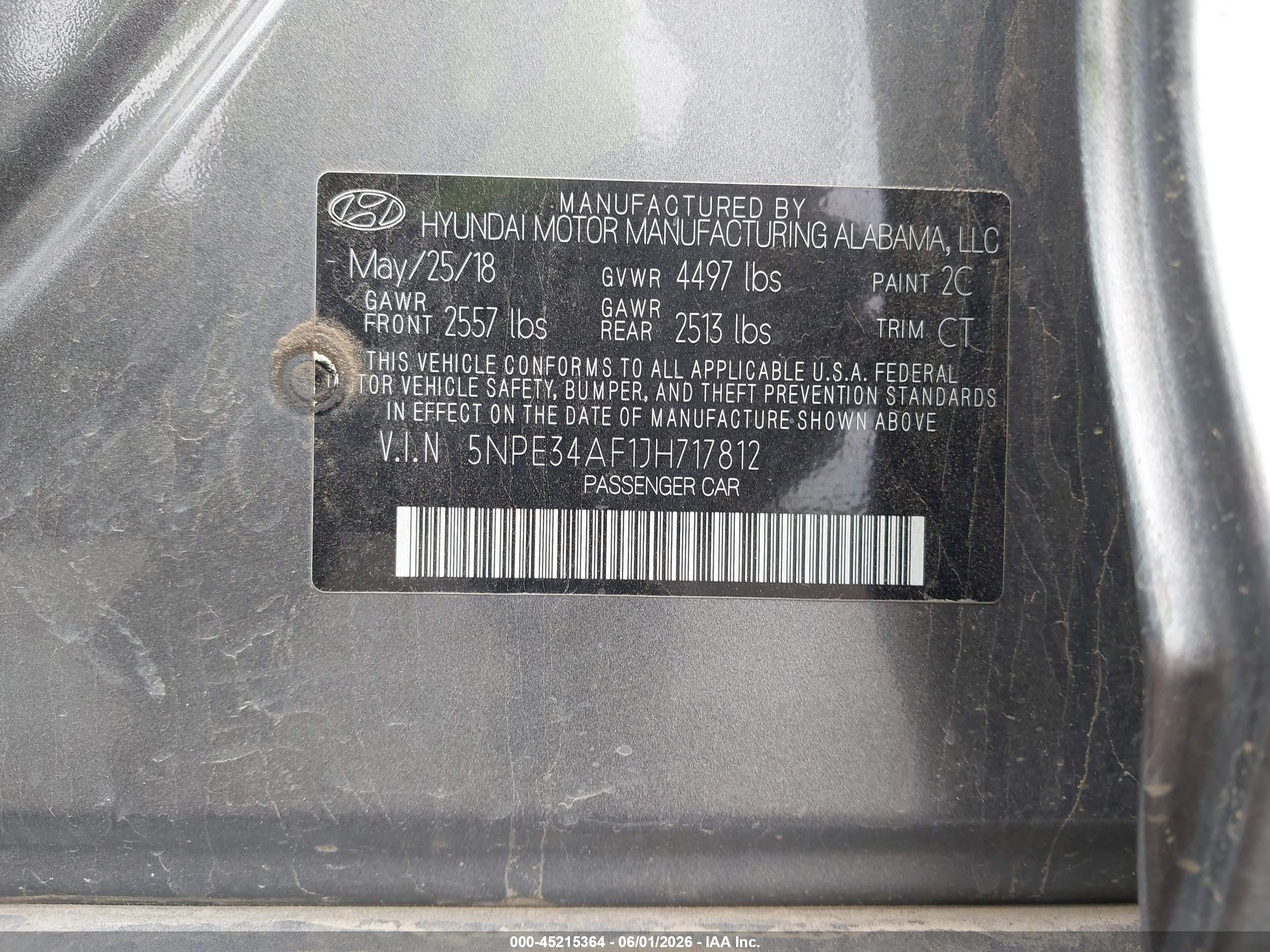 2018 Hyundai Sonata Limited Gray vin: 5NPE34AF1JH717812
