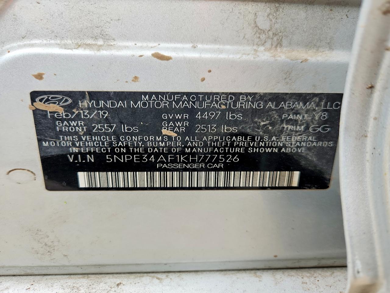 2019 Hyundai Sonata Limited Серебряный vin: 5NPE34AF1KH777526