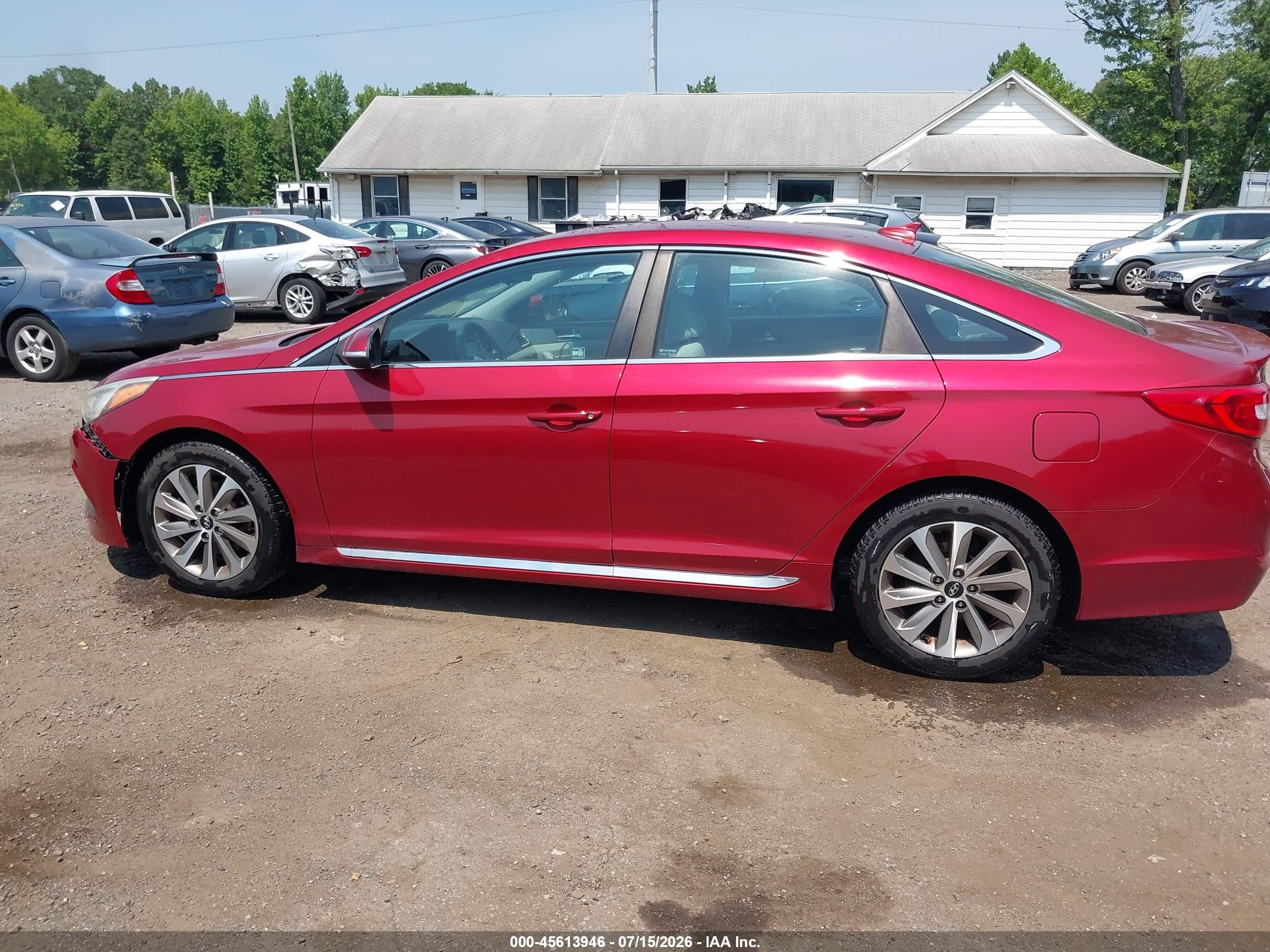 2015 Hyundai Sonata Sport Red vin: 5NPE34AF2FH029390