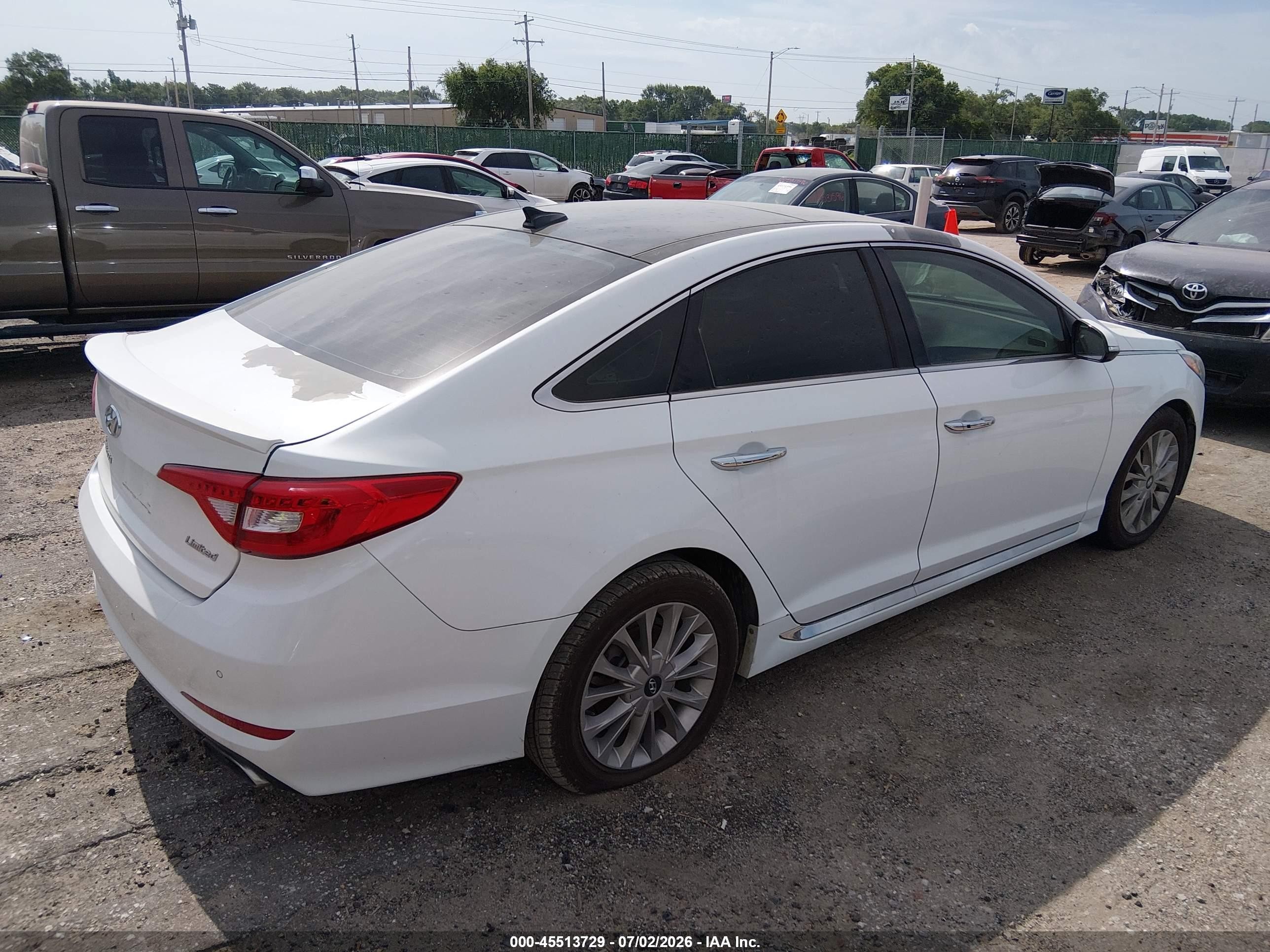 2015 Hyundai Sonata Limited Белый vin: 5NPE34AF2FH036761
