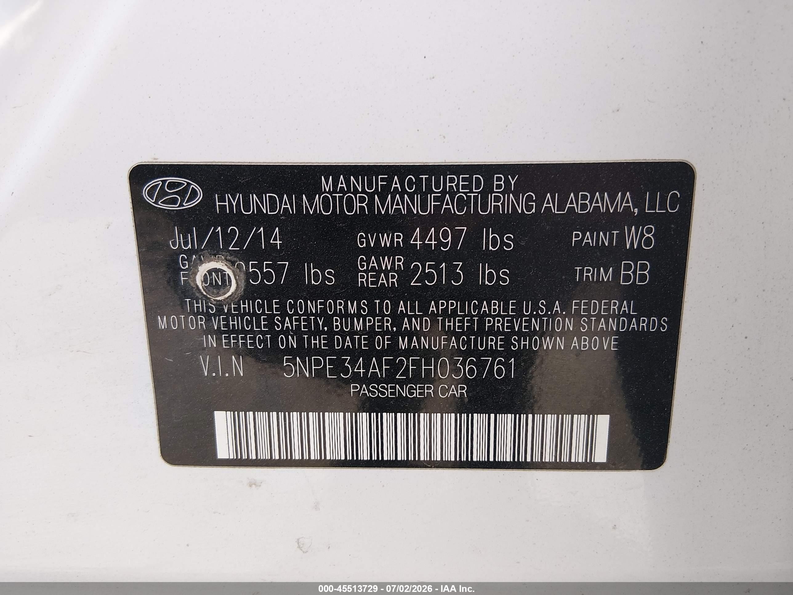 2015 Hyundai Sonata Limited Белый vin: 5NPE34AF2FH036761