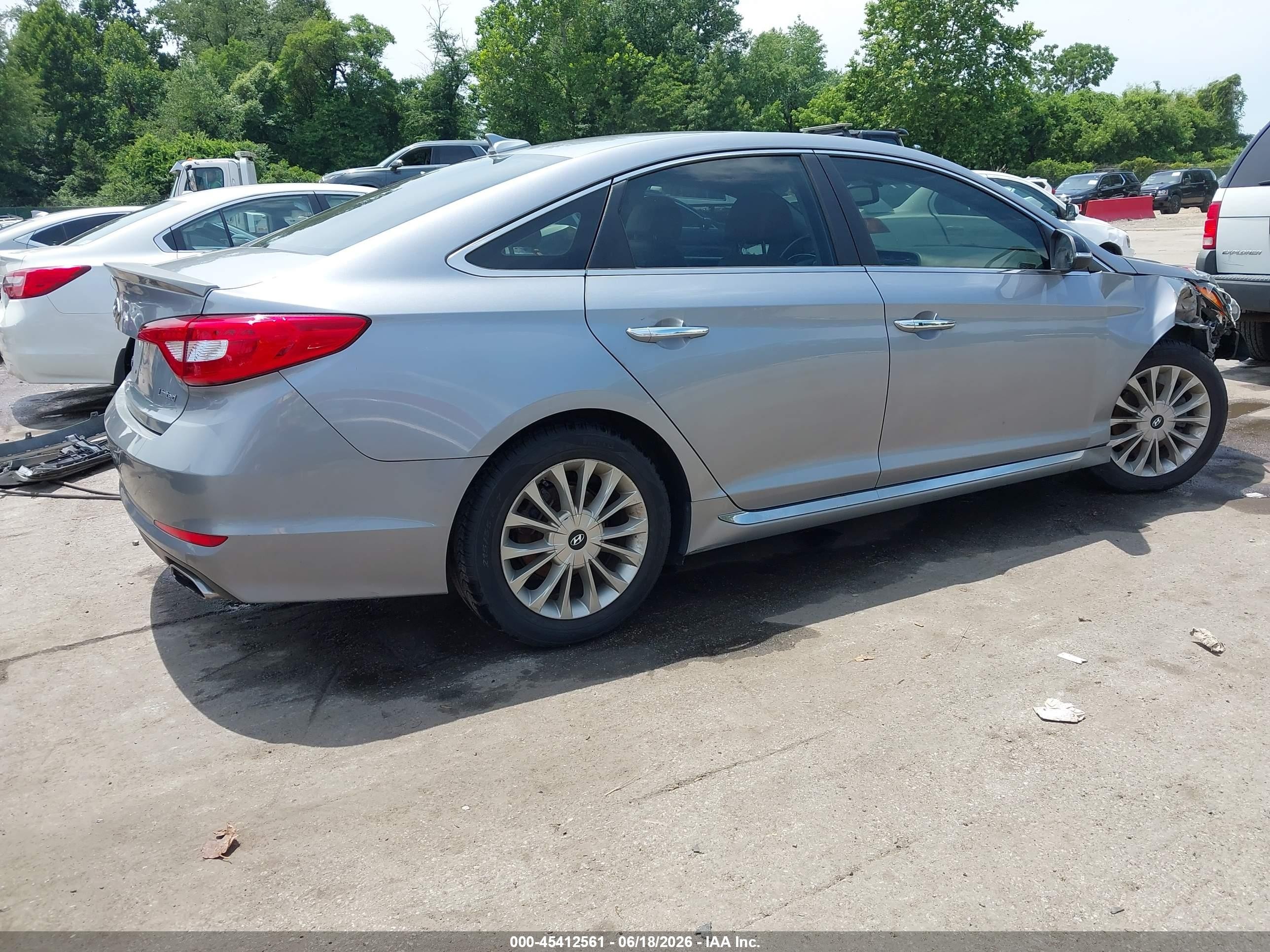 2015 Hyundai Sonata Limited Silver vin: 5NPE34AF2FH037599