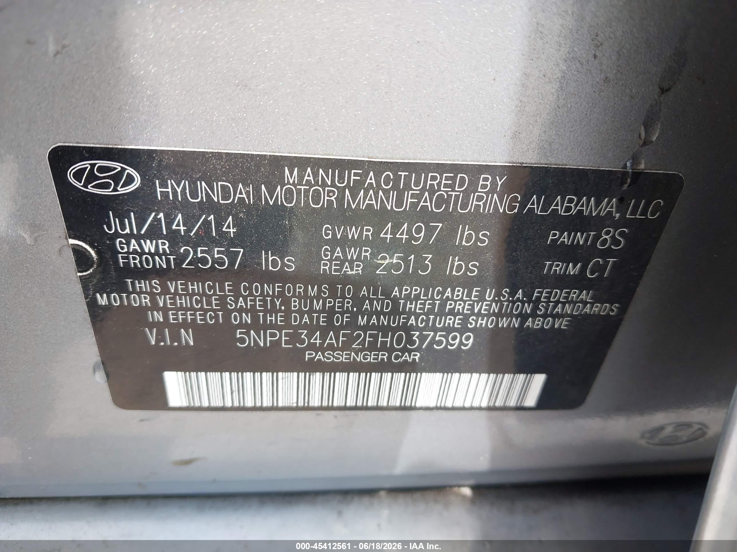 2015 Hyundai Sonata Limited Silver vin: 5NPE34AF2FH037599