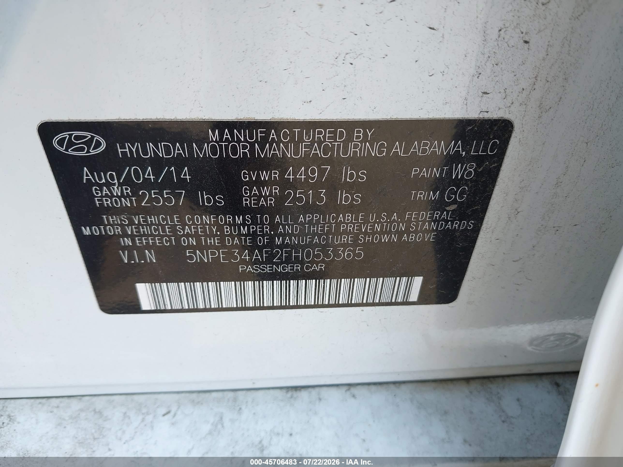 2015 Hyundai Sonata Sport White vin: 5NPE34AF2FH053365