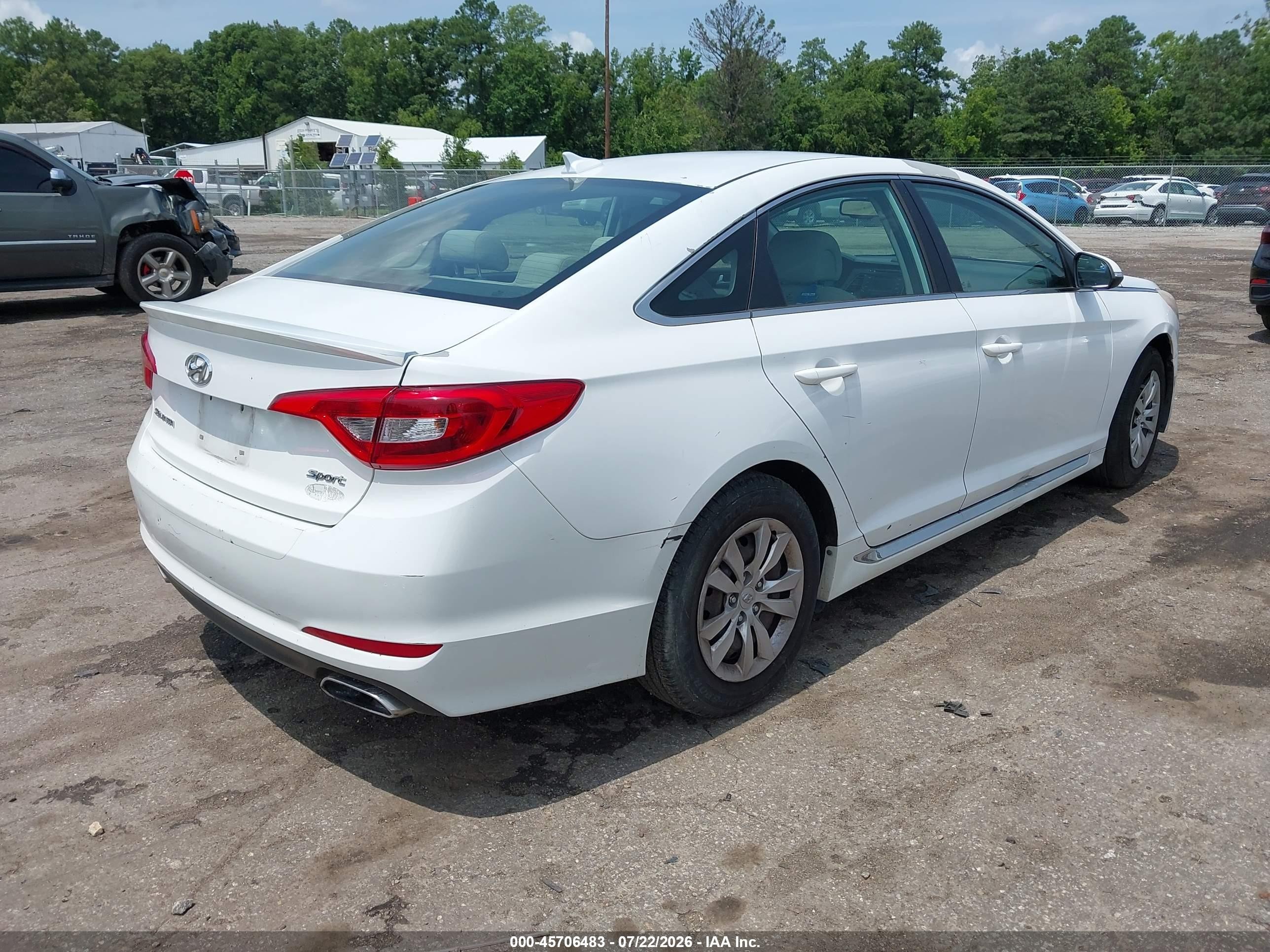 2015 Hyundai Sonata Sport White vin: 5NPE34AF2FH053365