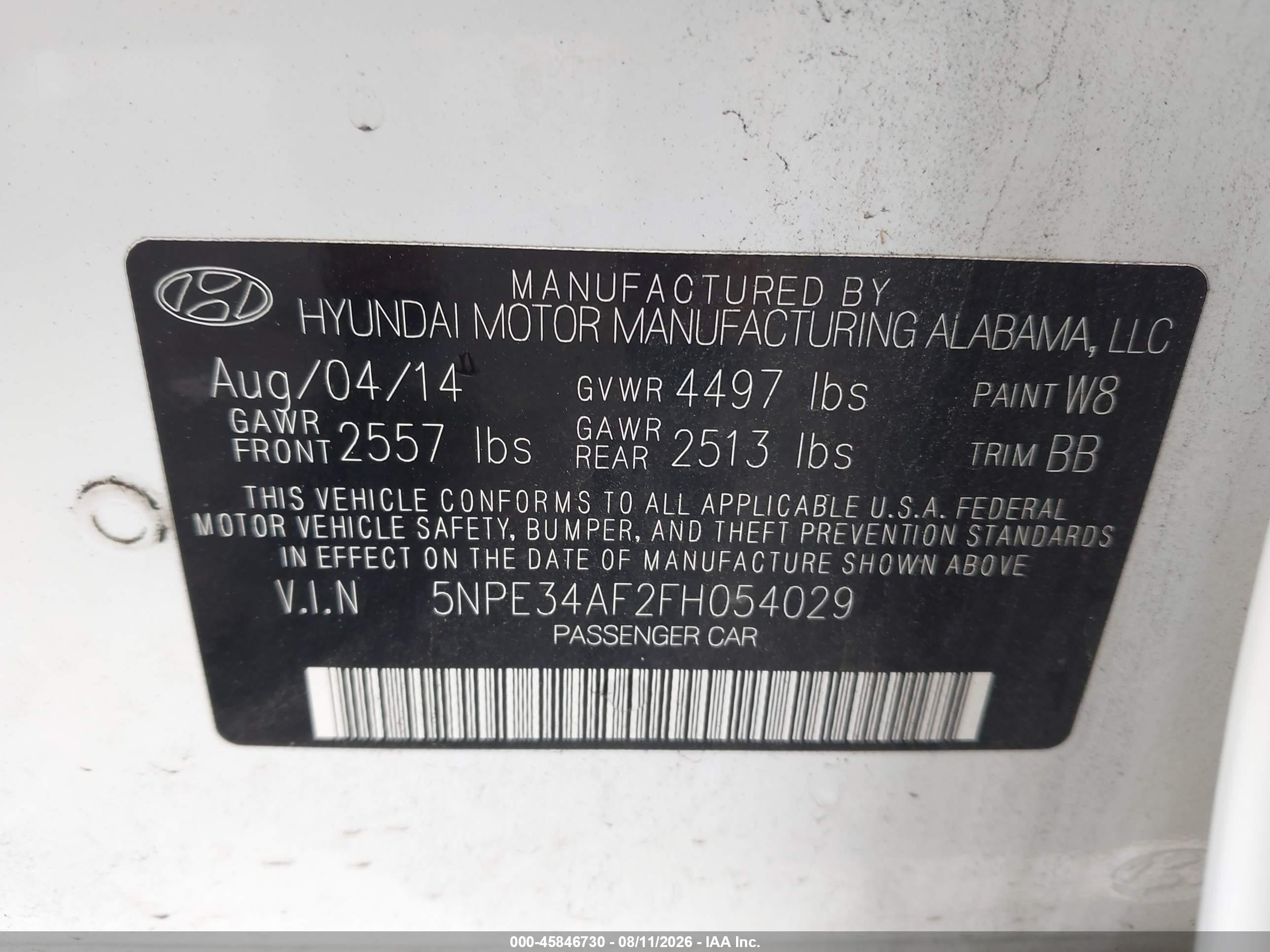 2015 Hyundai Sonata Sport White vin: 5NPE34AF2FH054029