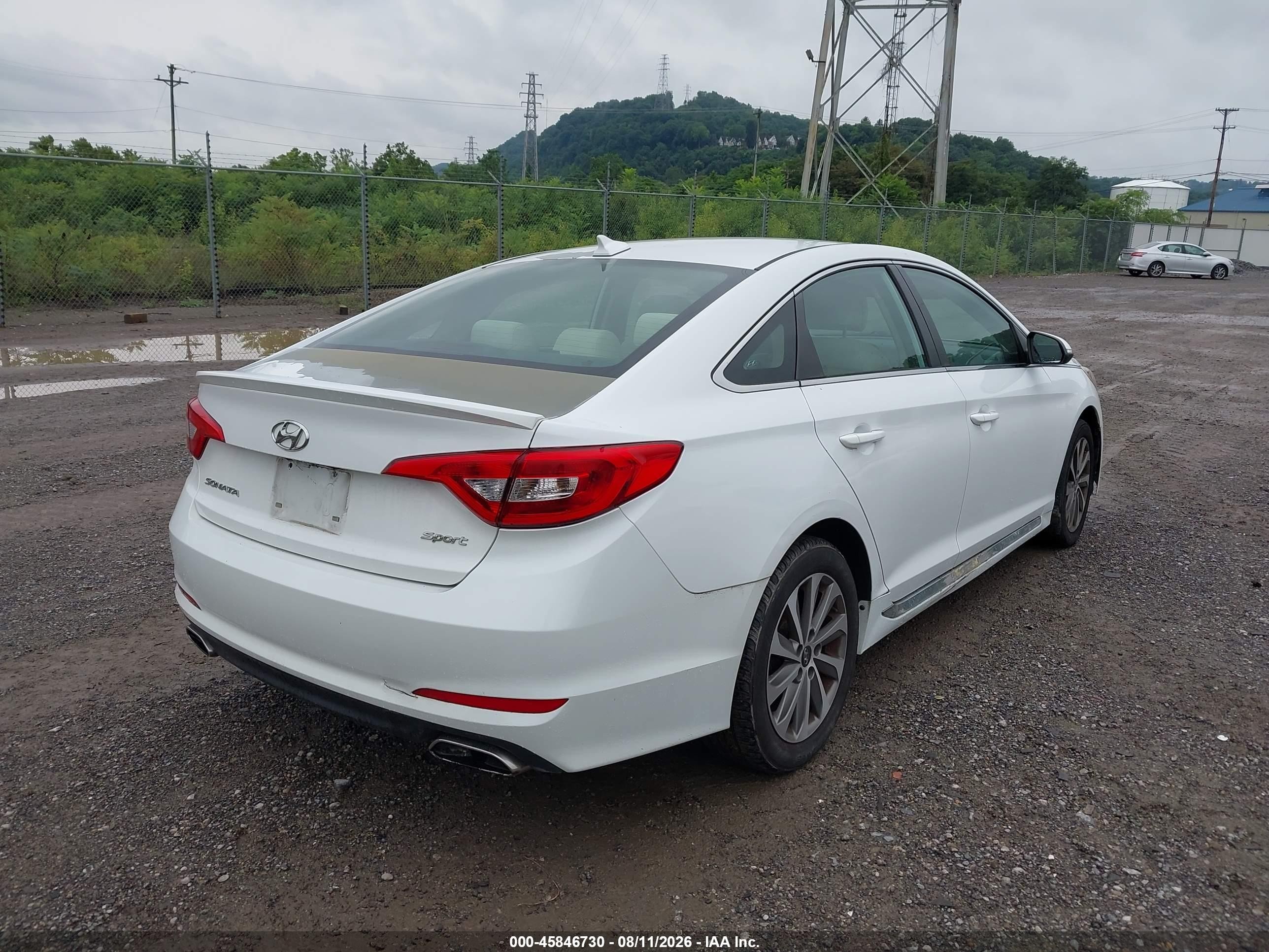 2015 Hyundai Sonata Sport White vin: 5NPE34AF2FH054029