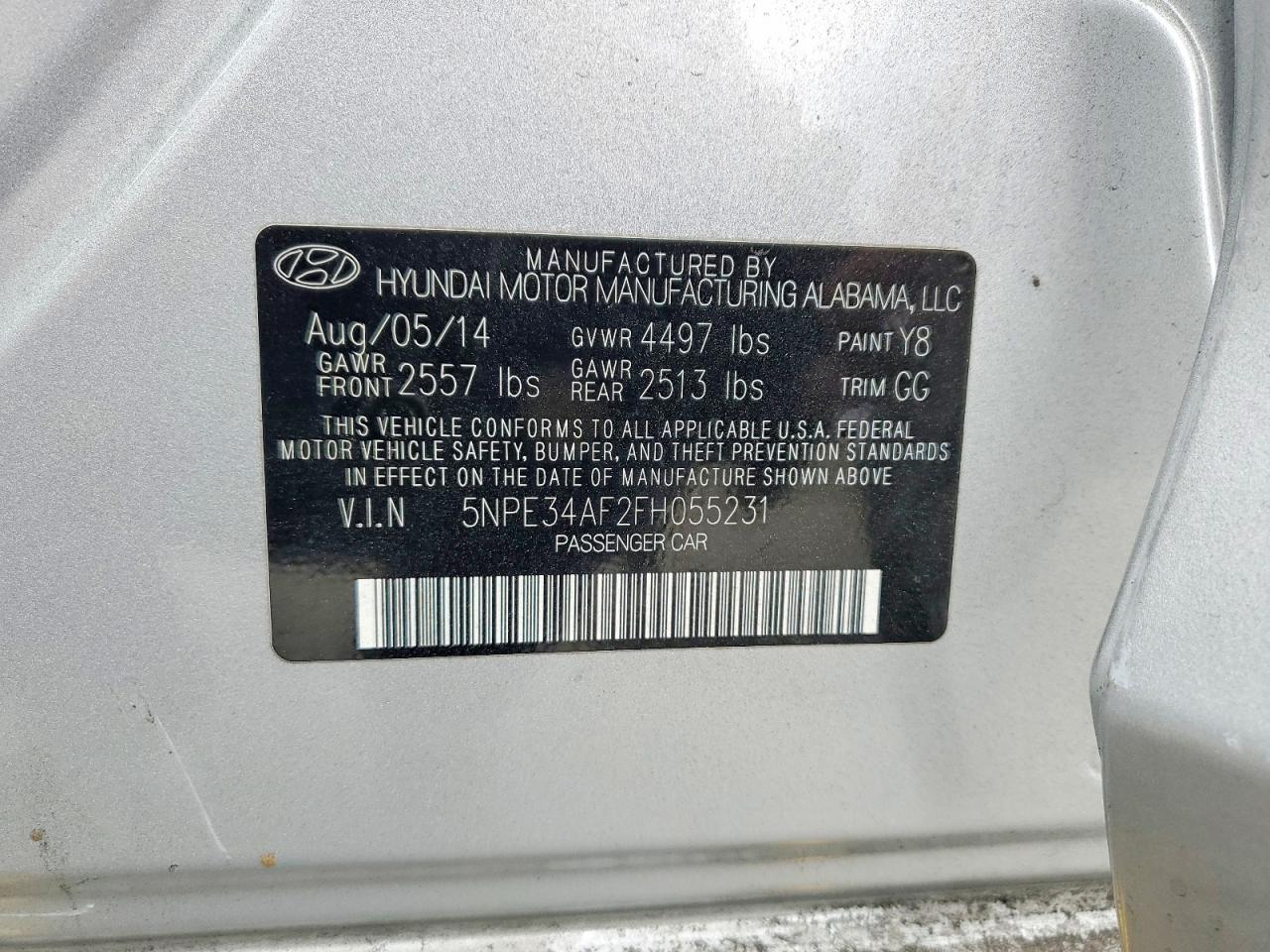 2015 Hyundai Sonata Sport Silver vin: 5NPE34AF2FH055231