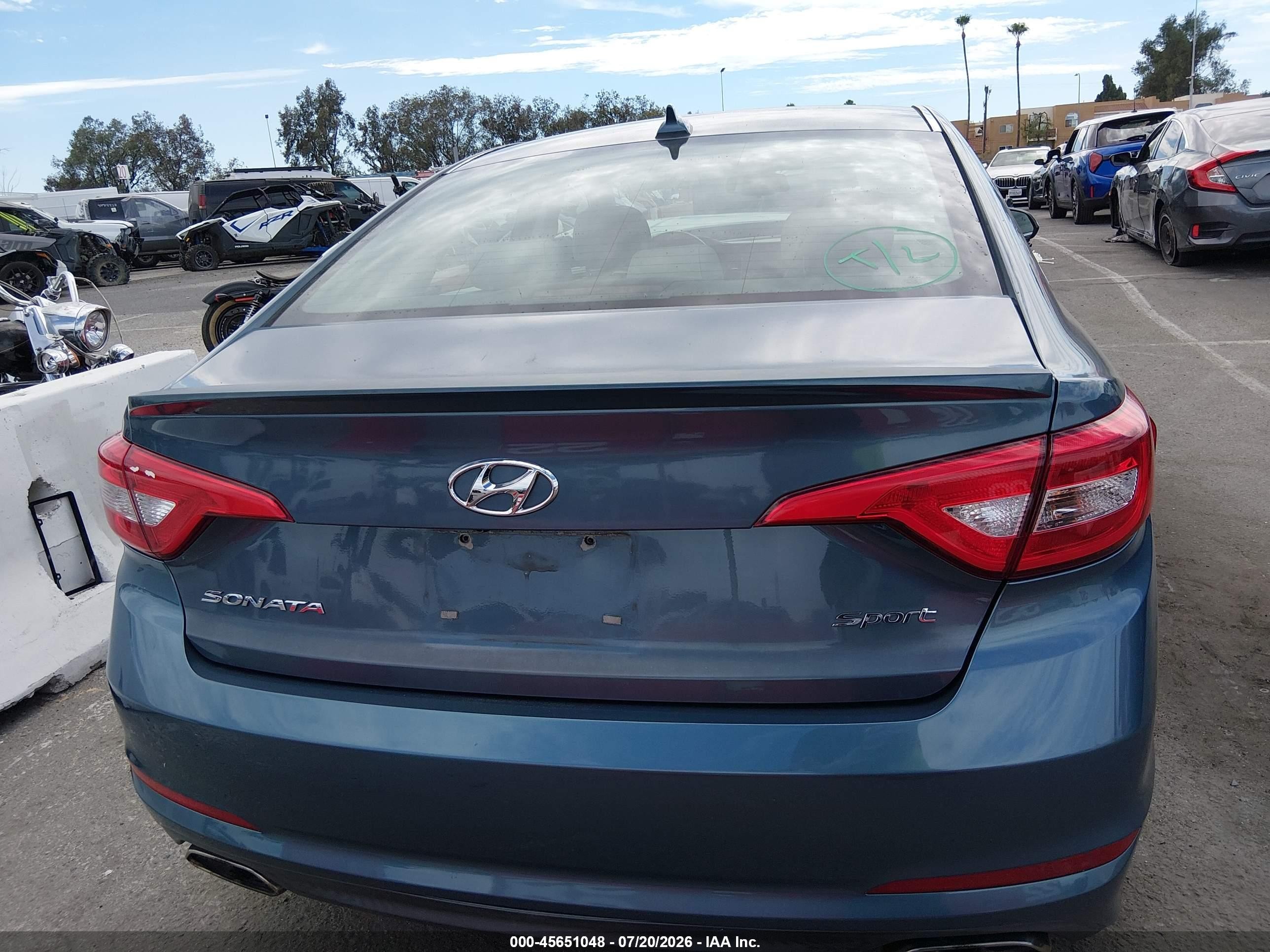 2015 Hyundai Sonata Sport Teal vin: 5NPE34AF2FH058159