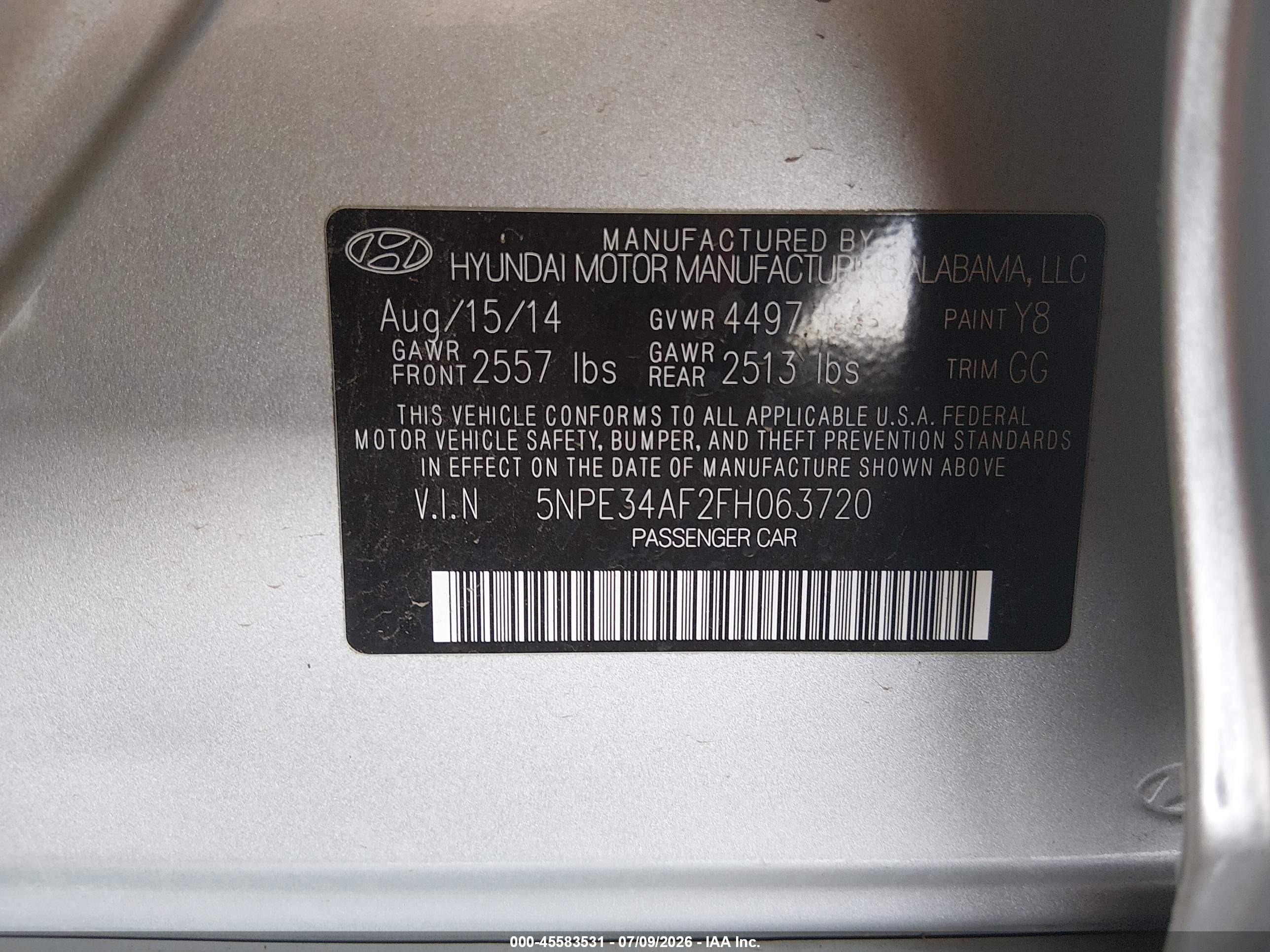 2015 Hyundai Sonata Sport Серебряный vin: 5NPE34AF2FH063720