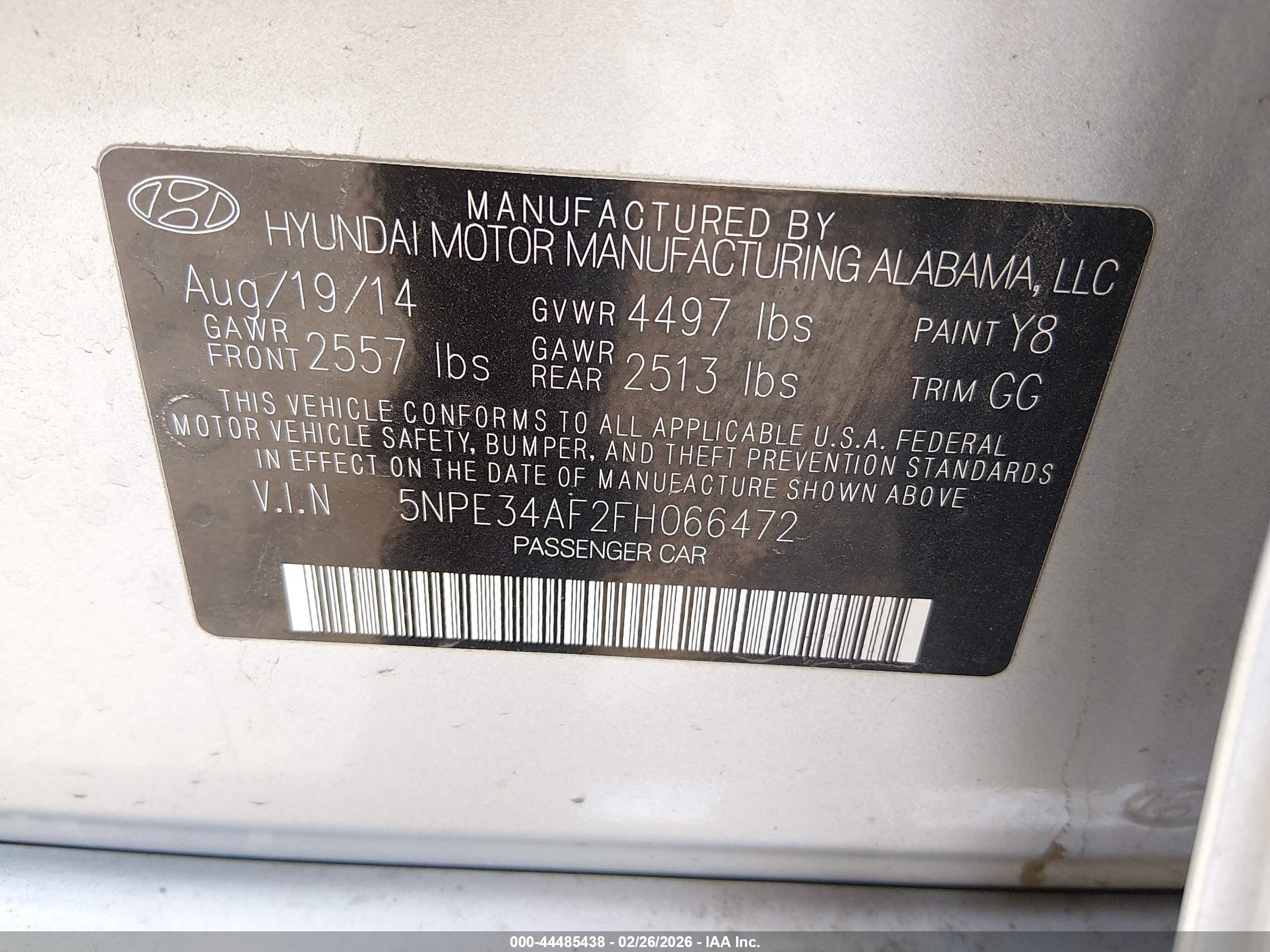 2015 Hyundai Sonata Sport Silver vin: 5NPE34AF2FH066472