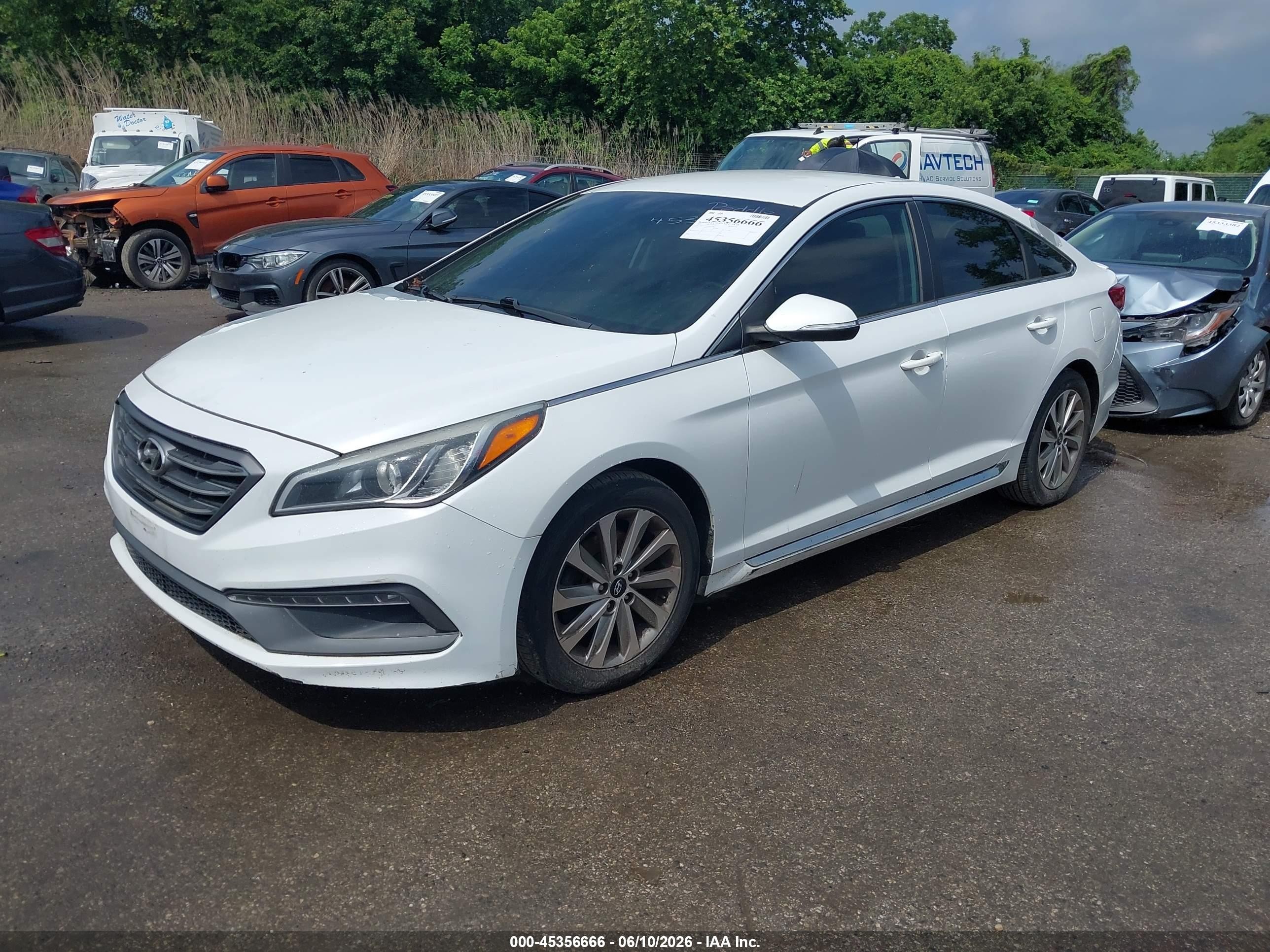 2015 Hyundai Sonata Sport White vin: 5NPE34AF2FH077326