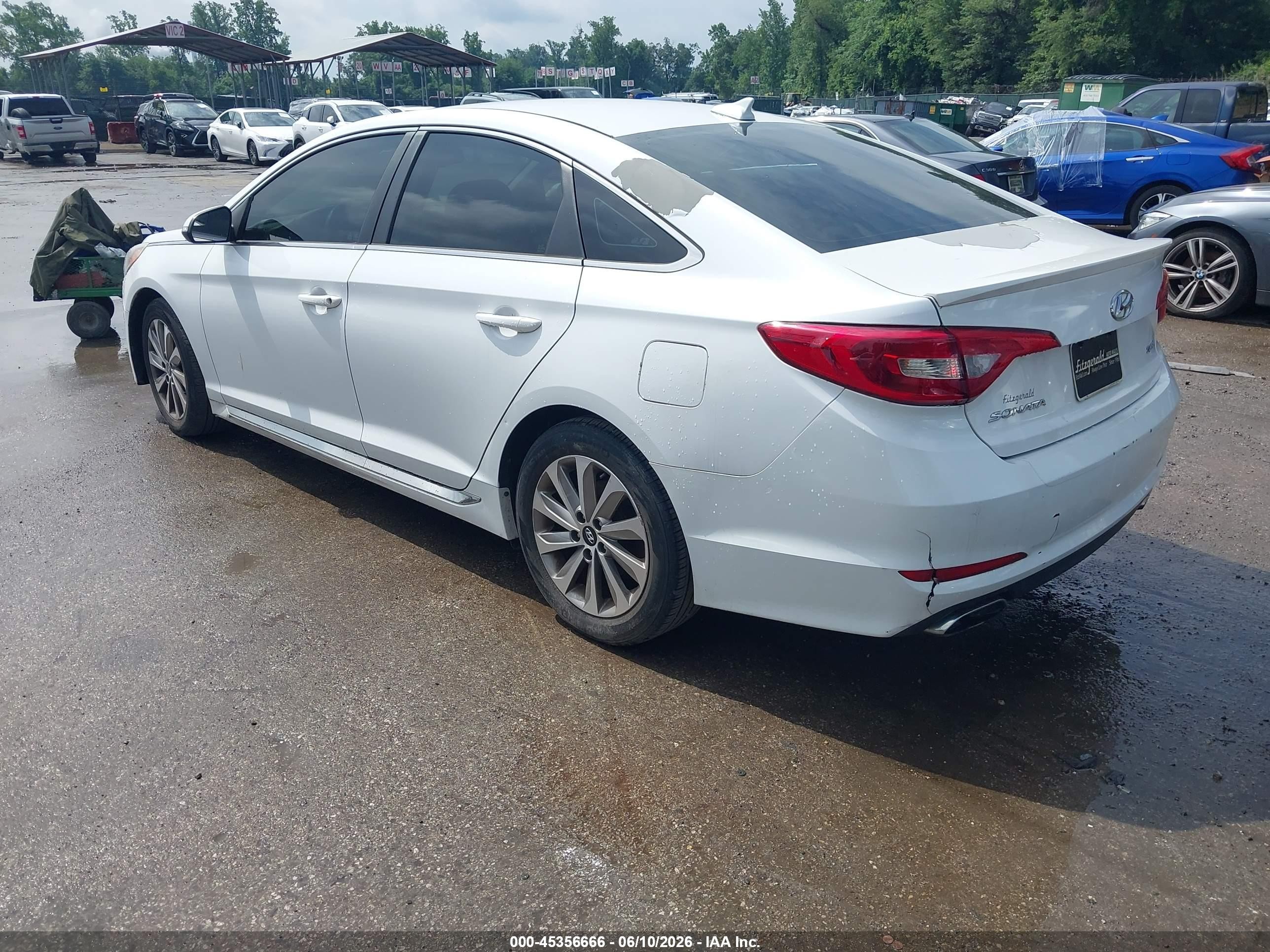 2015 Hyundai Sonata Sport White vin: 5NPE34AF2FH077326
