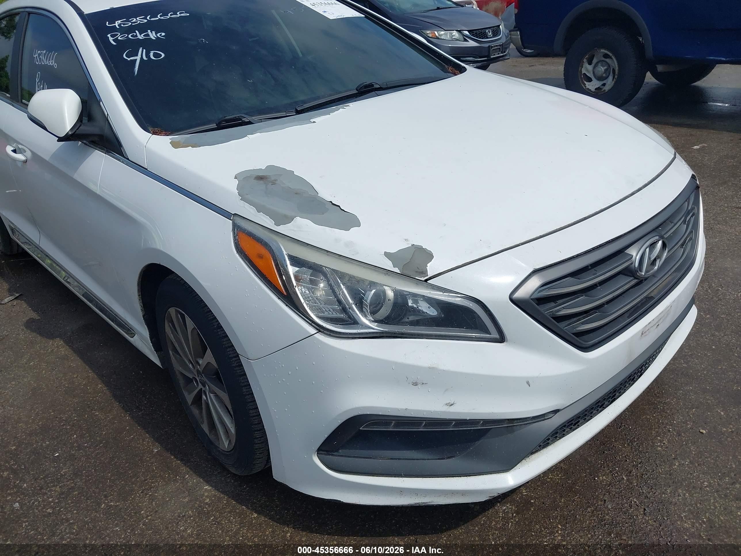 2015 Hyundai Sonata Sport White vin: 5NPE34AF2FH077326