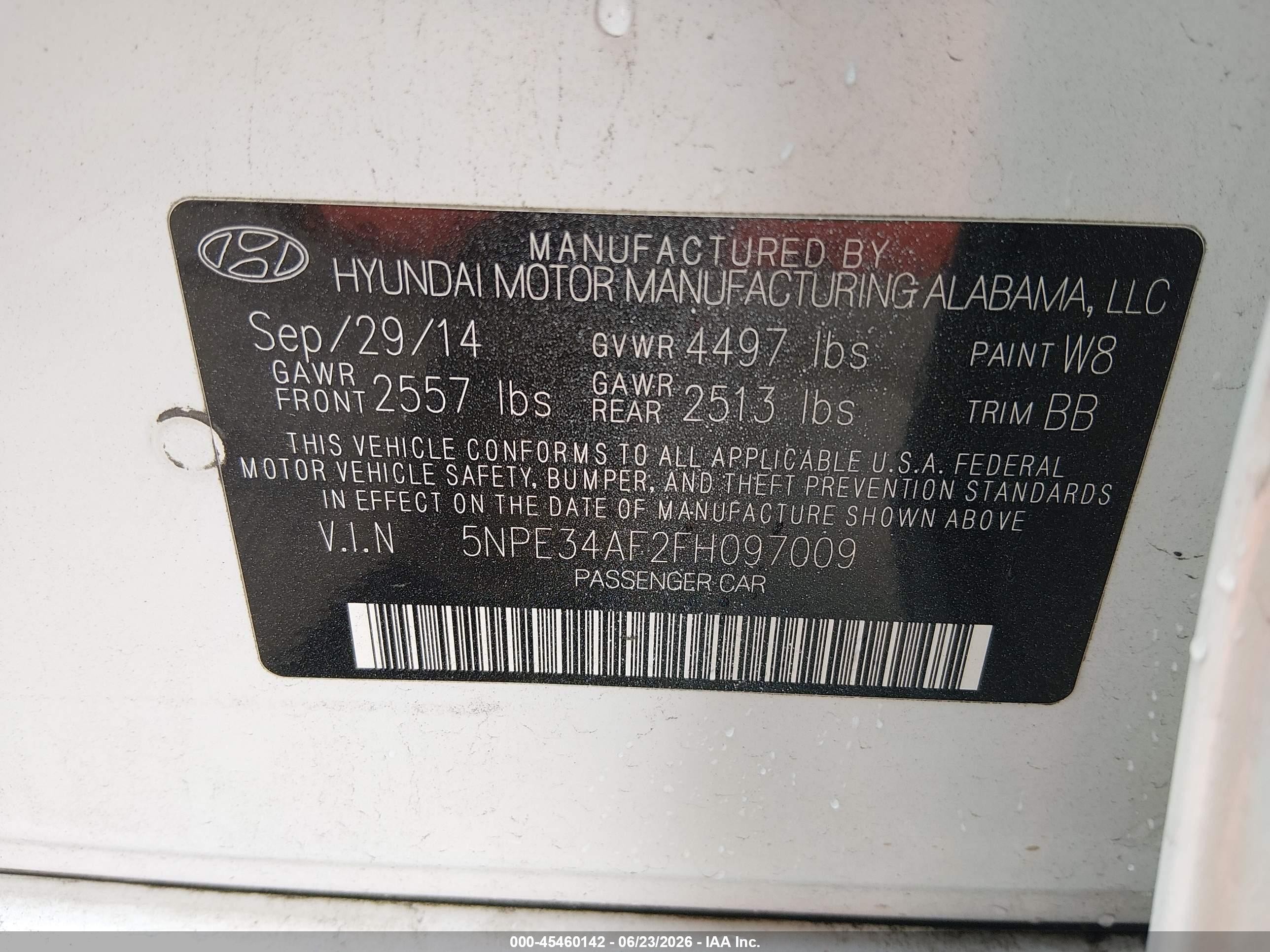 2015 Hyundai Sonata Limited White vin: 5NPE34AF2FH097009