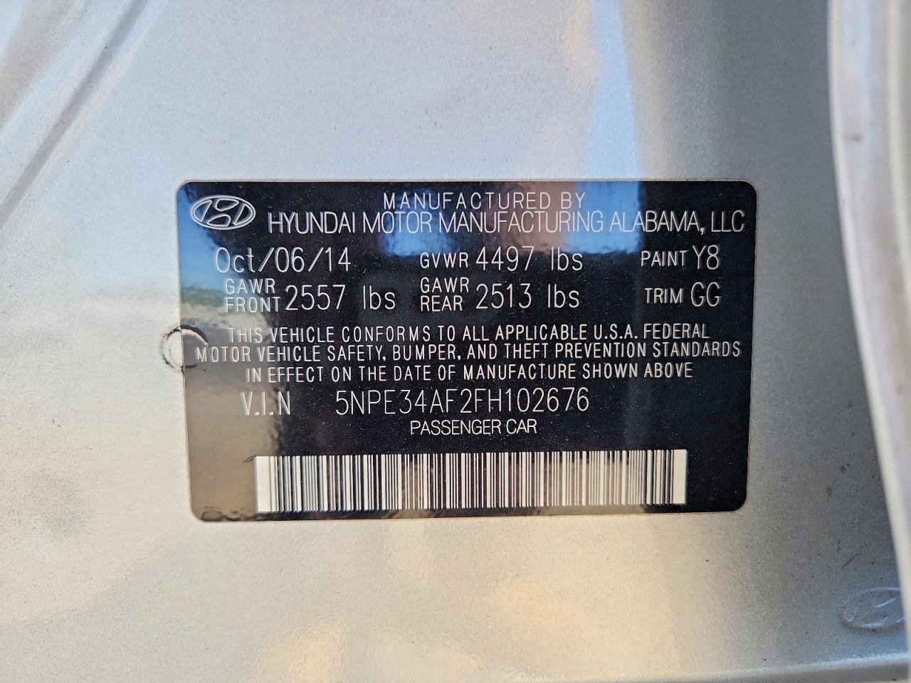 2015 Hyundai Sonata Limited Silver vin: 5NPE34AF2FH102676