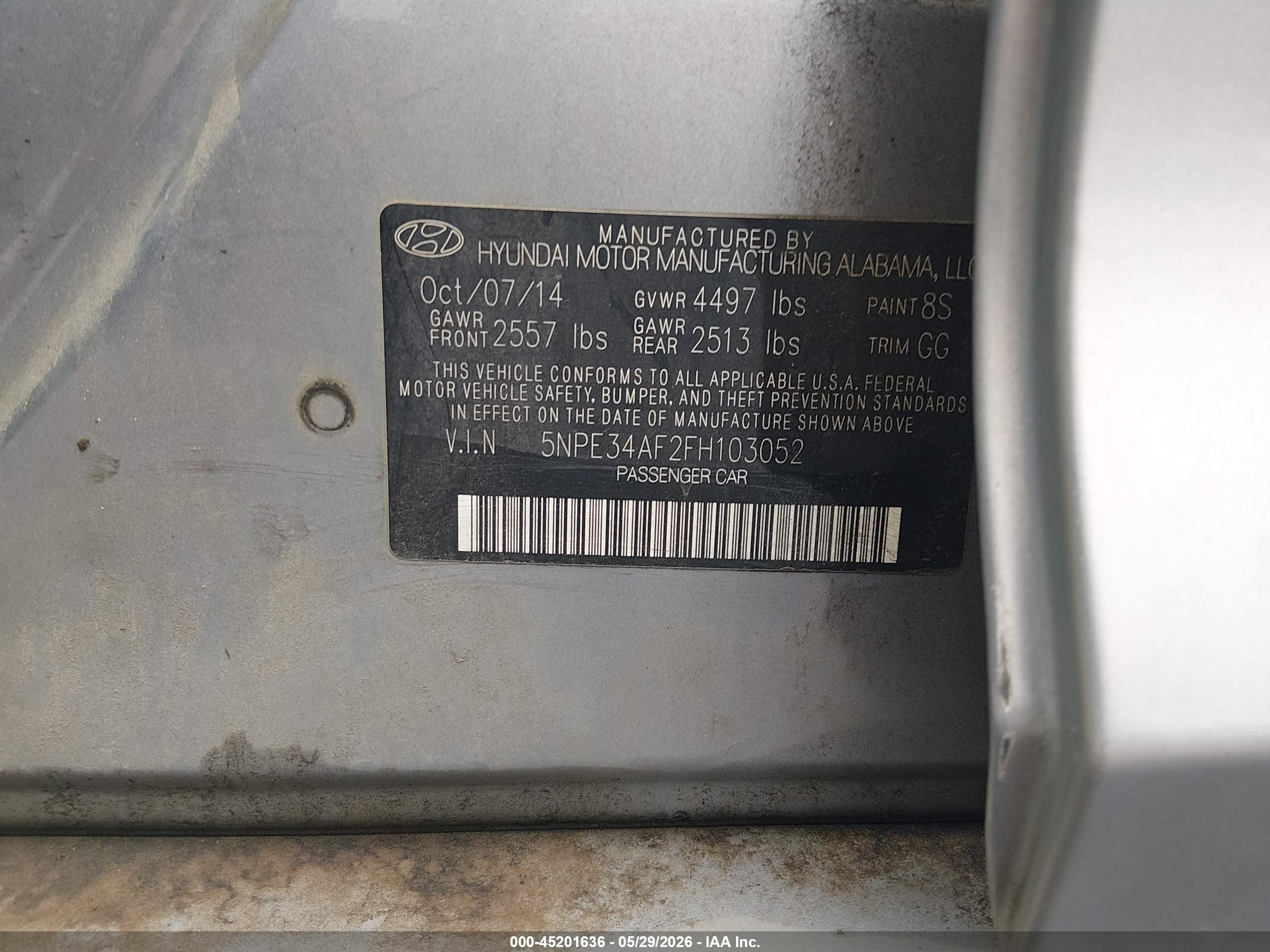 2015 Hyundai Sonata Sport Серебряный vin: 5NPE34AF2FH103052