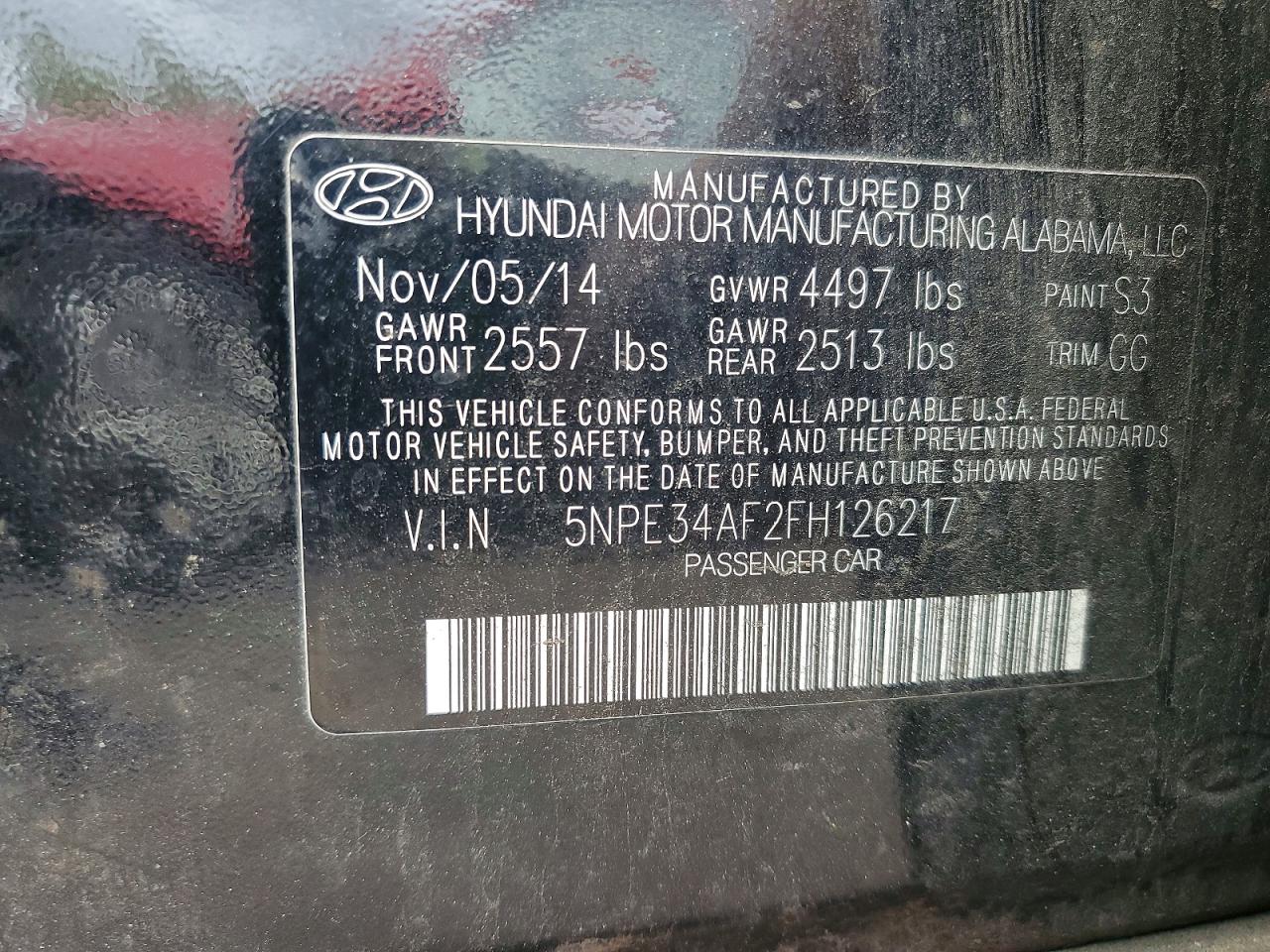 2015 Hyundai Sonata Limited Black vin: 5NPE34AF2FH126217