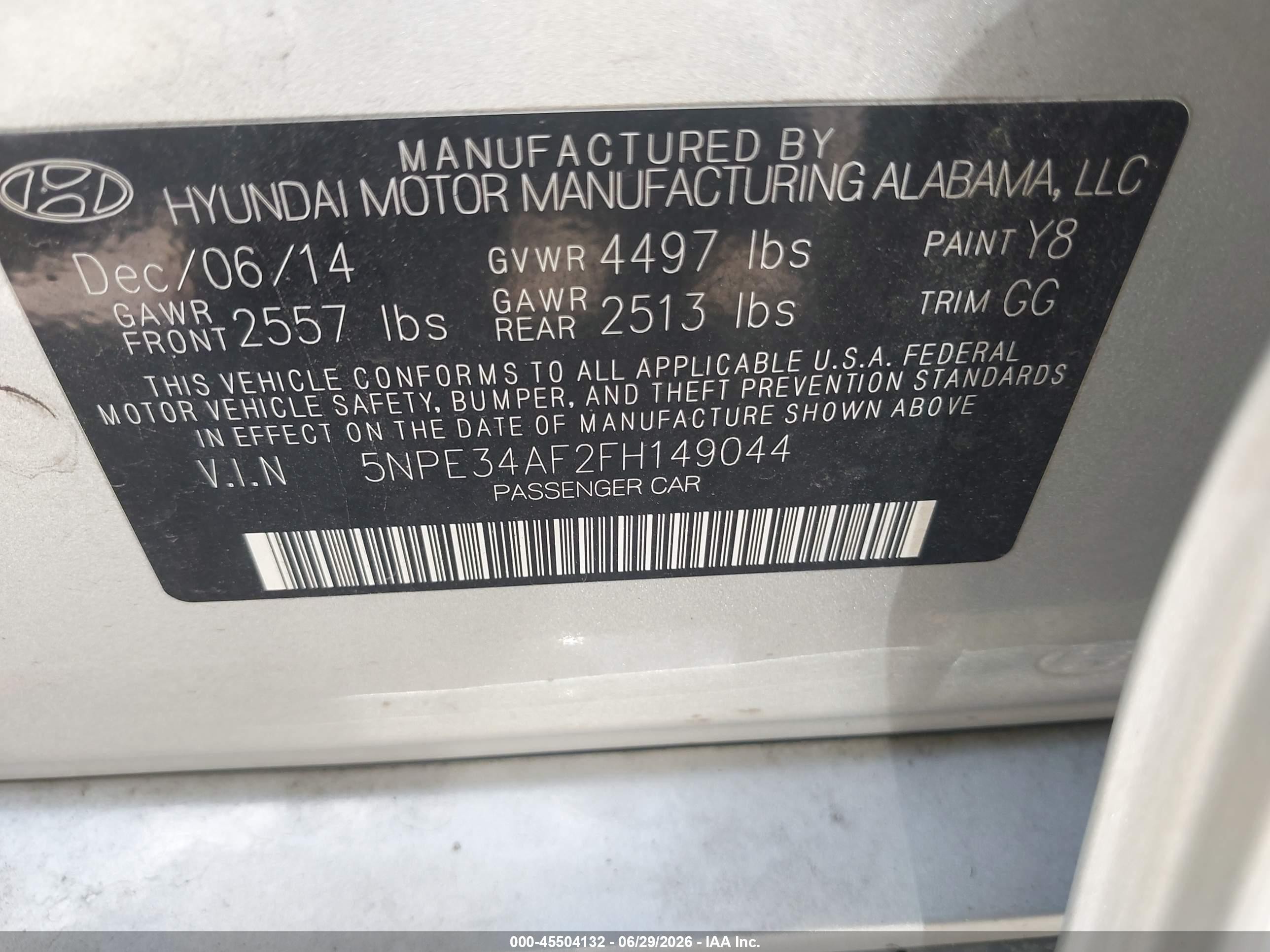 2015 Hyundai Sonata Sport Silver vin: 5NPE34AF2FH149044