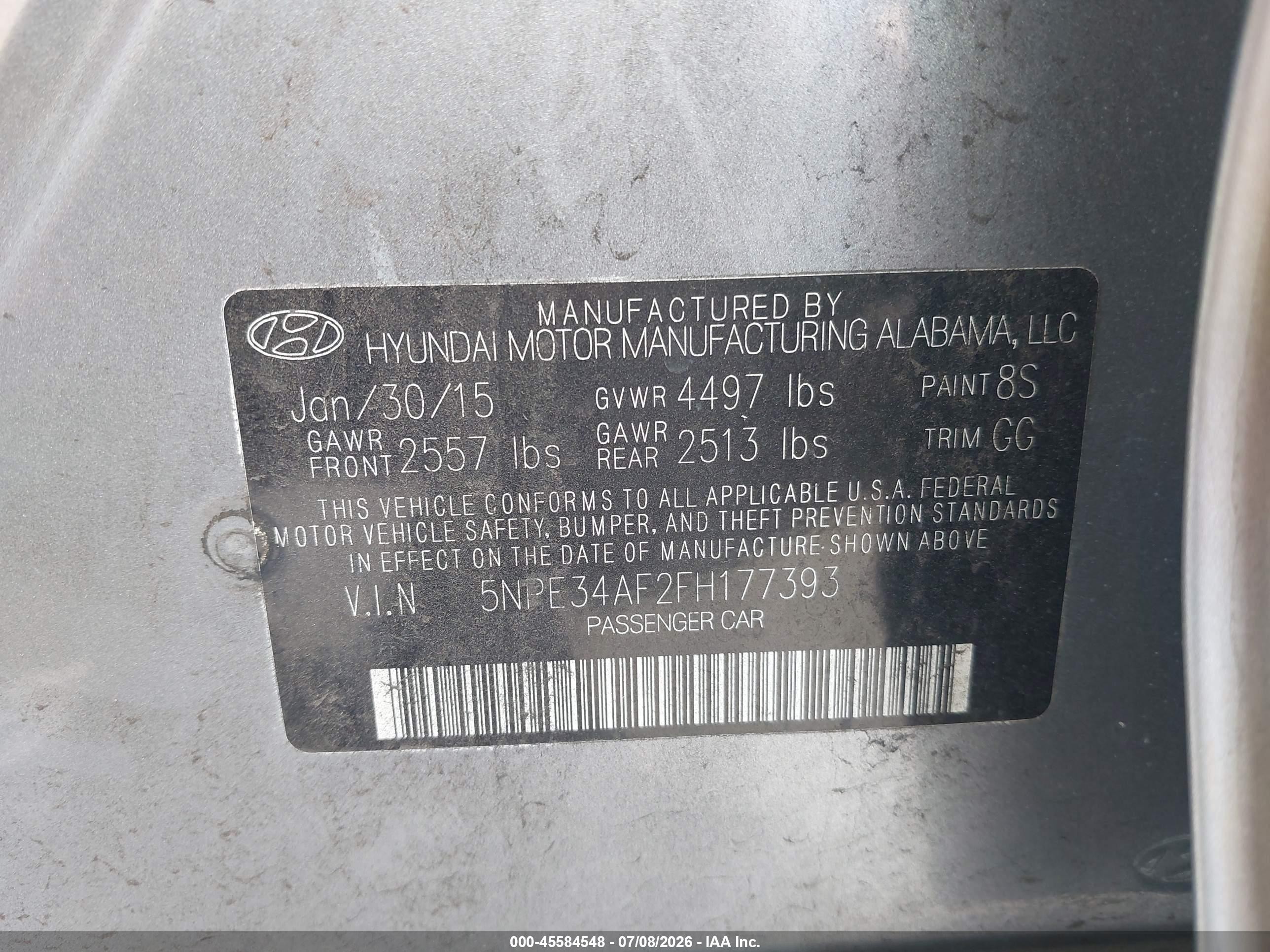 2015 Hyundai Sonata Sport Silver vin: 5NPE34AF2FH177393