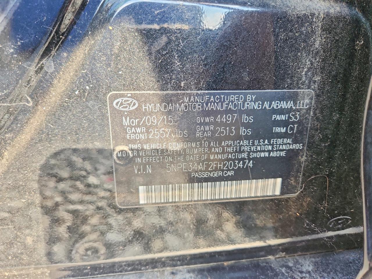 2015 Hyundai Sonata Sport Black vin: 5NPE34AF2FH203474