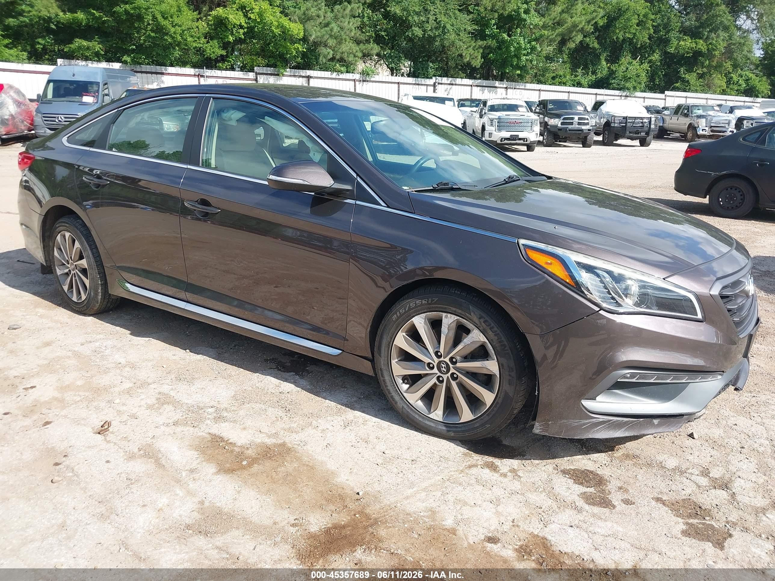 2015 Hyundai Sonata Sport Brown vin: 5NPE34AF2FH213809