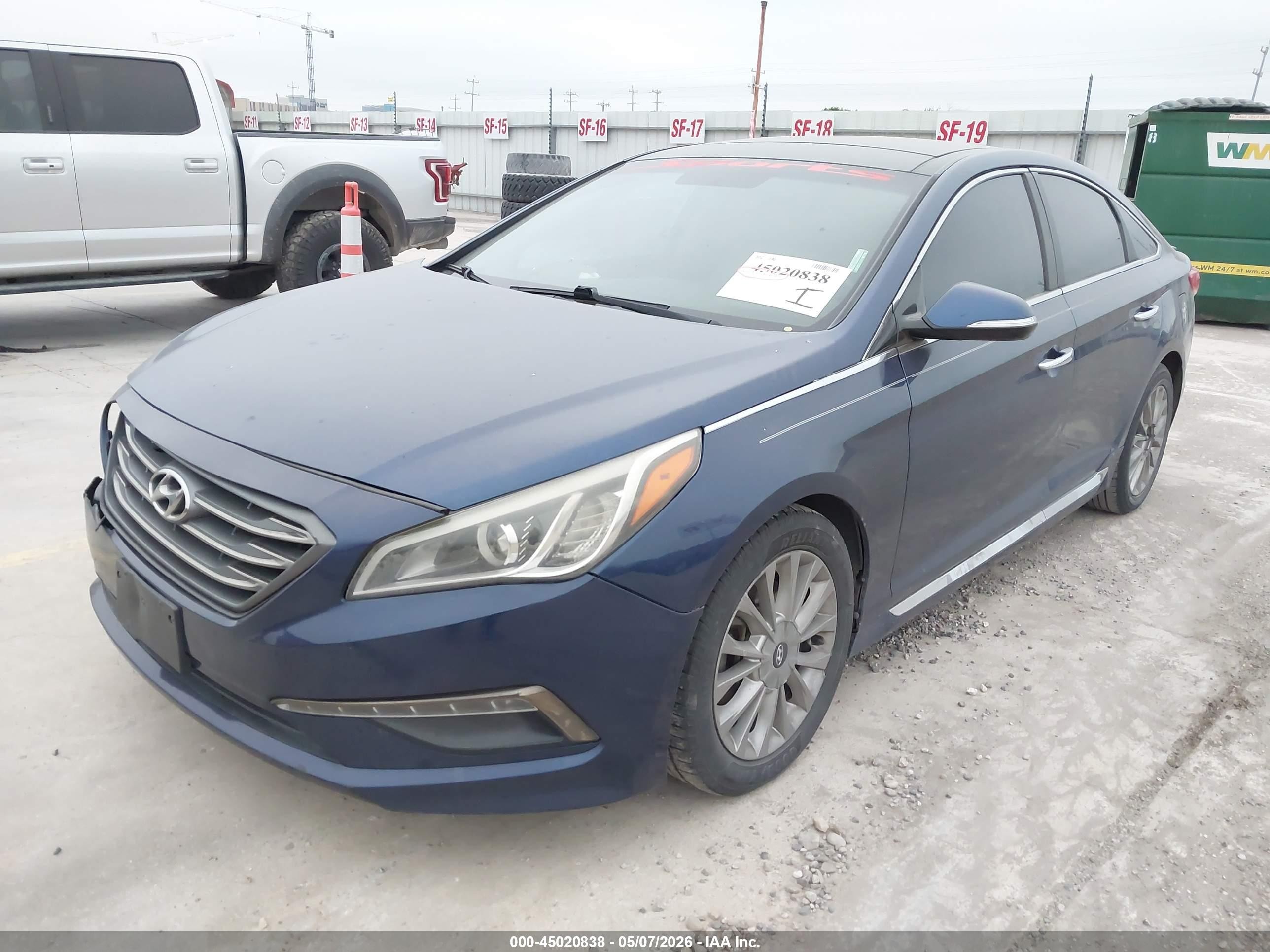 2015 Hyundai Sonata Limited Blue vin: 5NPE34AF2FH225751