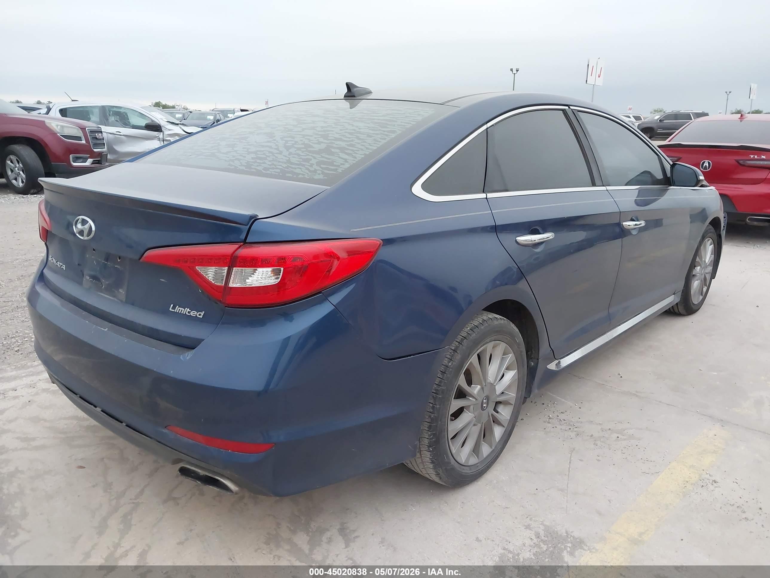 2015 Hyundai Sonata Limited Blue vin: 5NPE34AF2FH225751